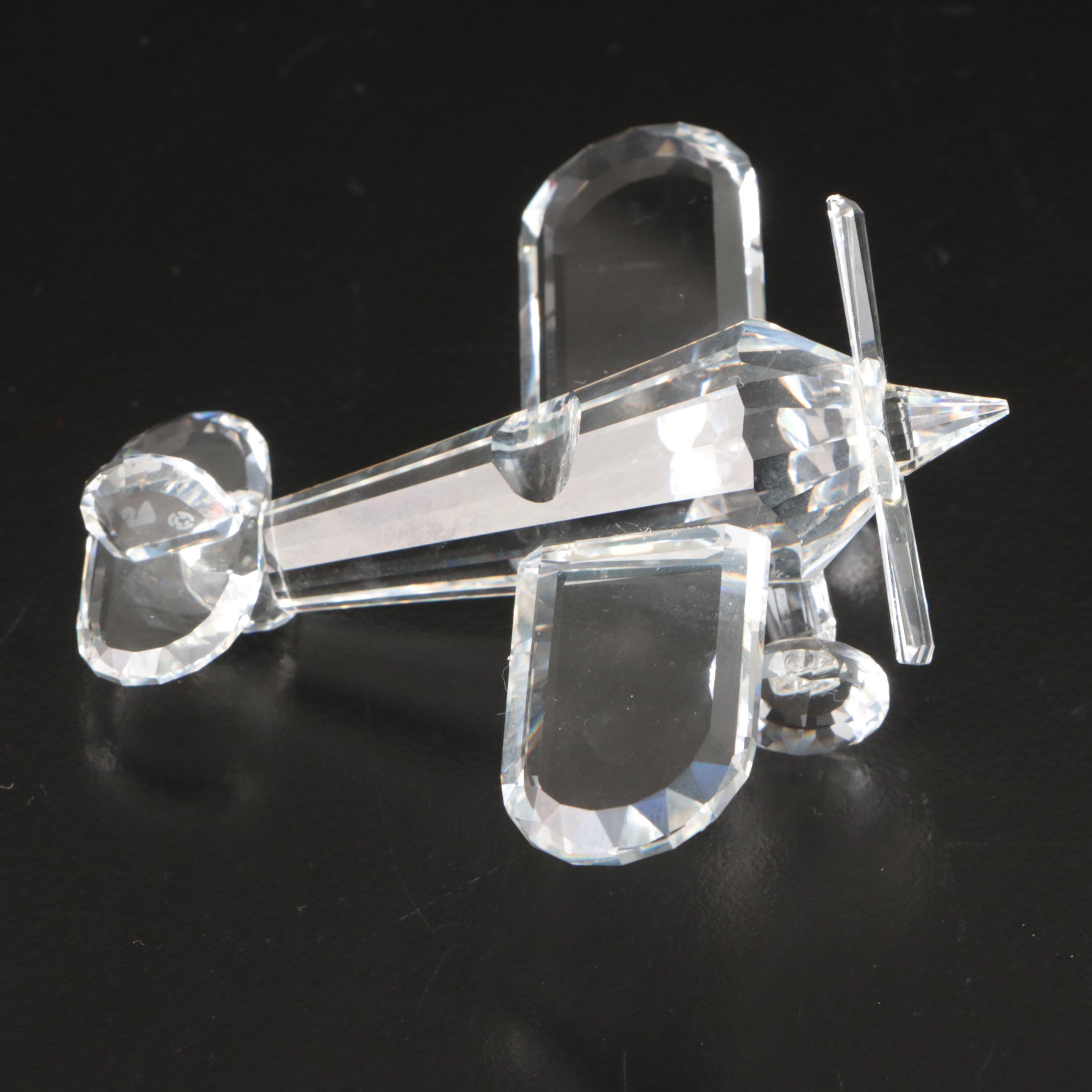 Swarovski Crystal "Airplane" and "Old Timer Automobile" Figurines