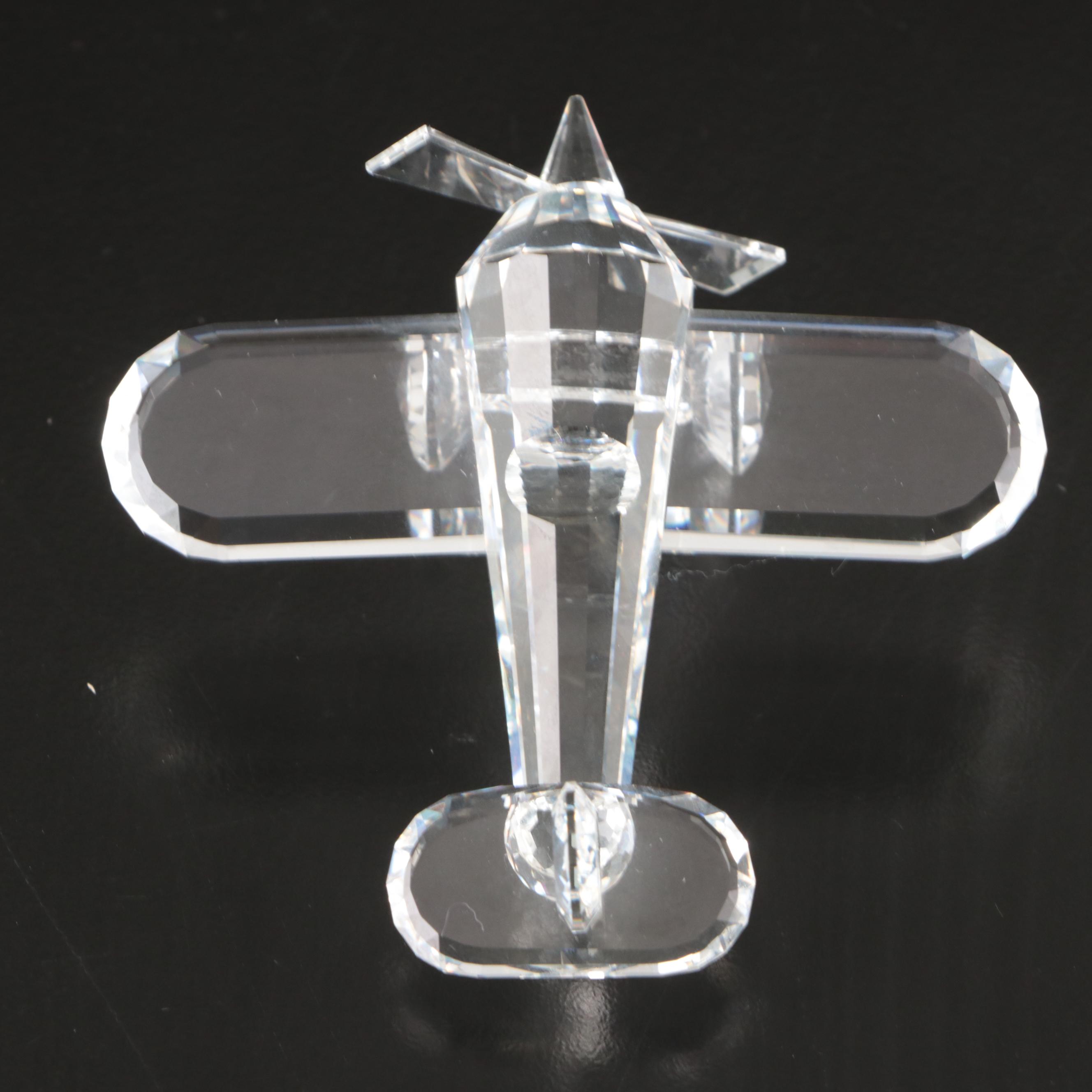 Swarovski Crystal "Airplane" and "Old Timer Automobile" Figurines