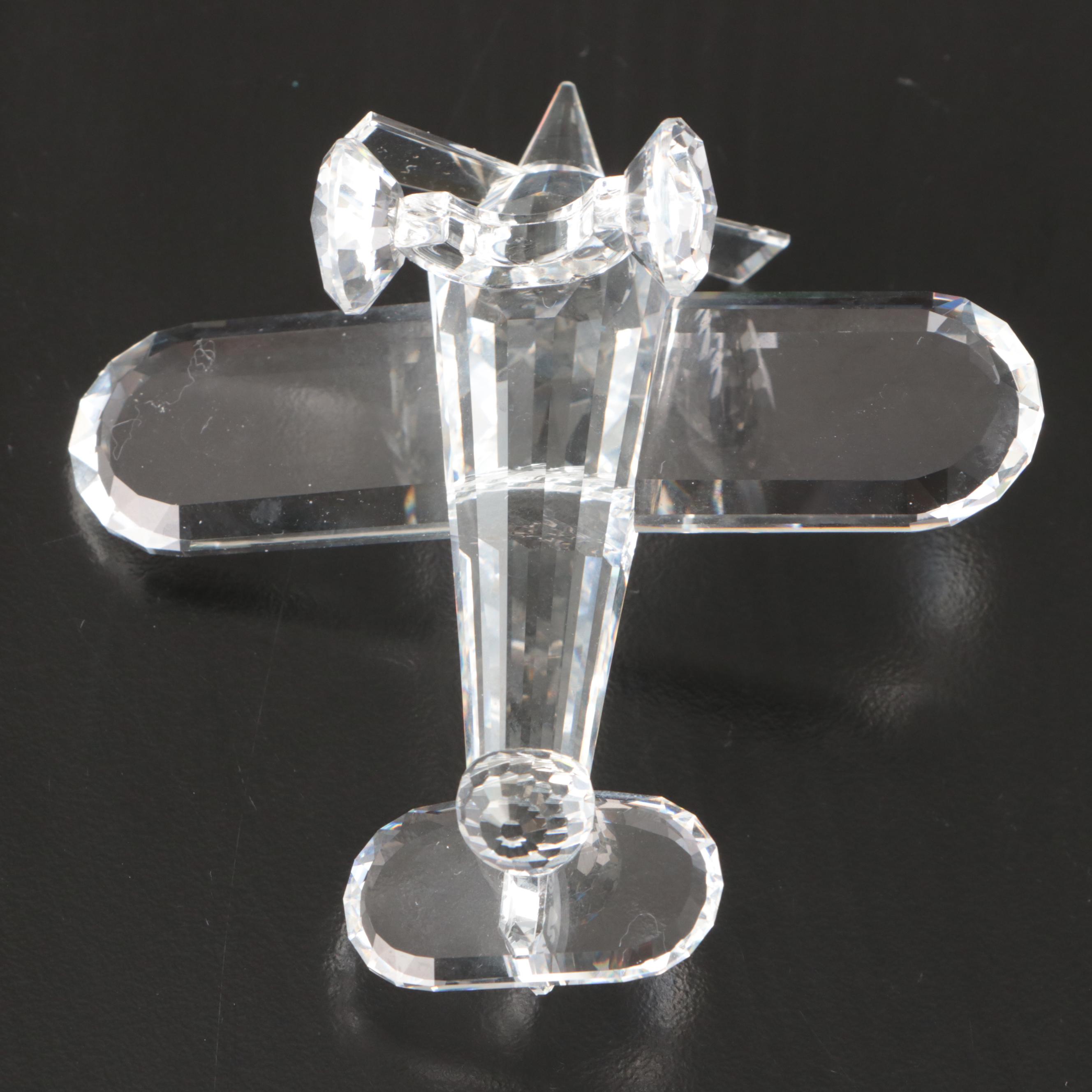 Swarovski Crystal "Airplane" and "Old Timer Automobile" Figurines