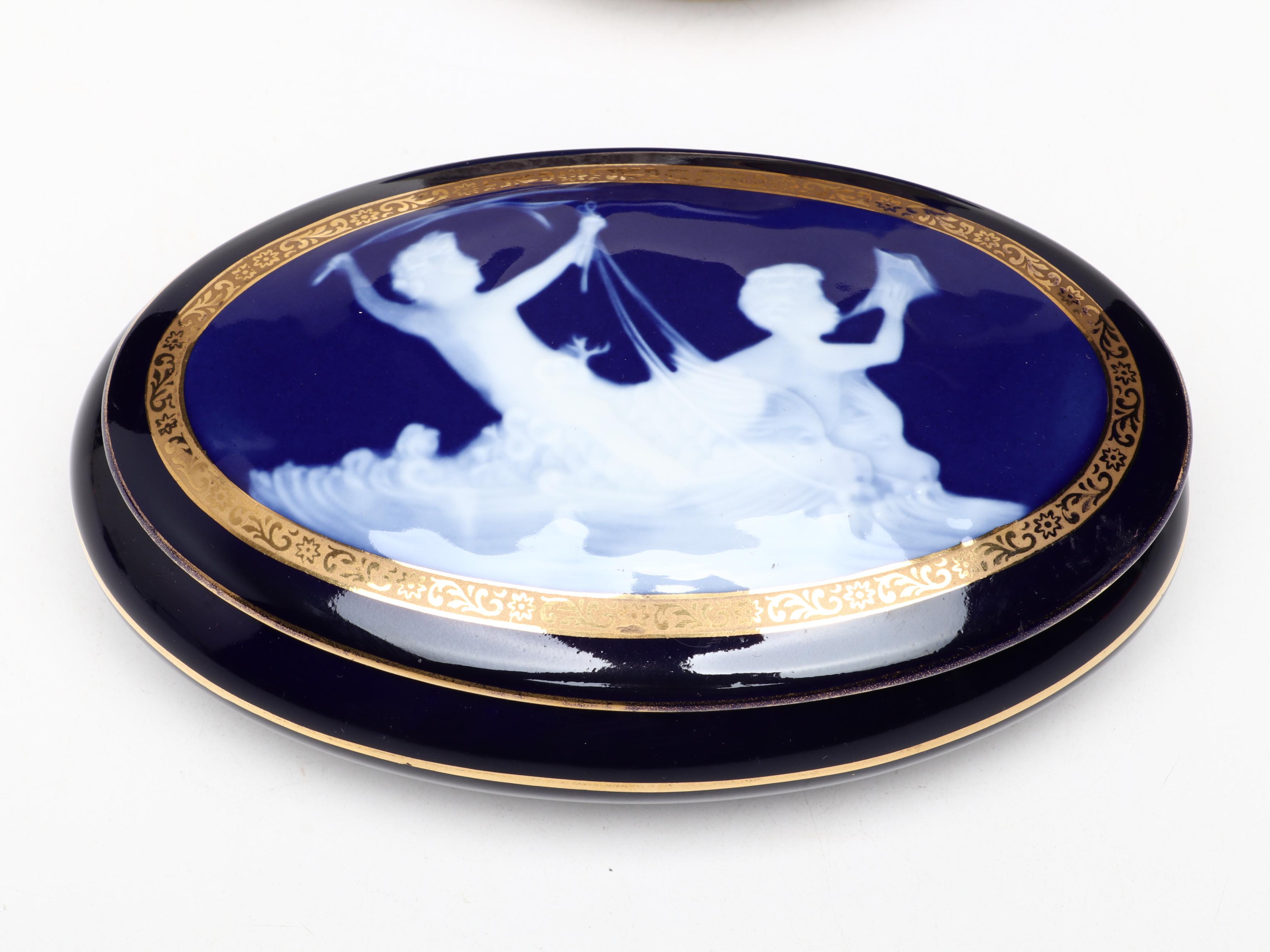 Friedrich Simon Porcelain with Other Pâte-Sur-Pâte Lidded Boxes