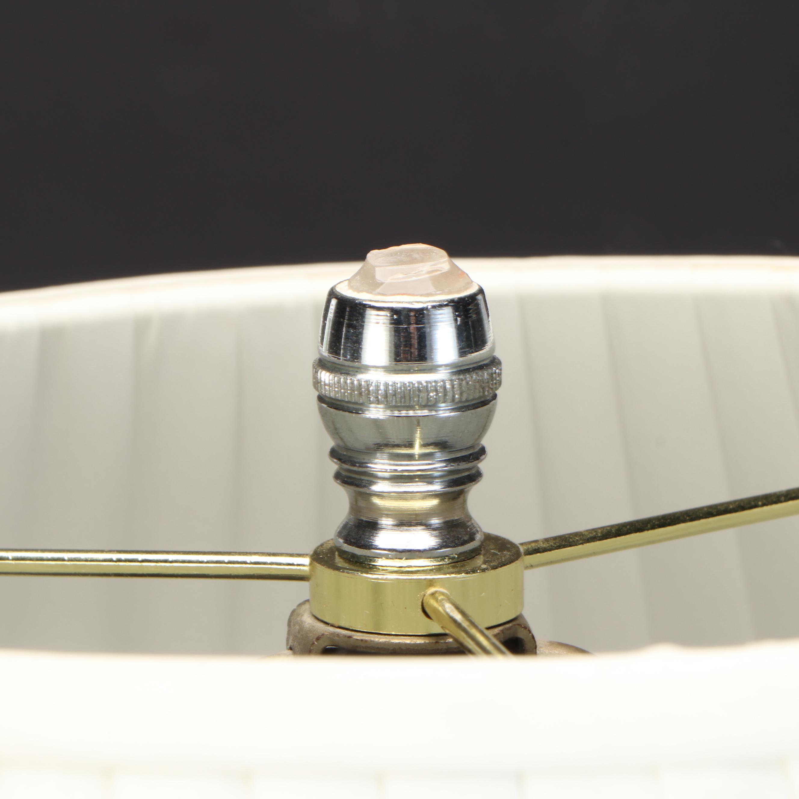 Cut Glass and Crystal Mantel Luster Table Lamp, Mid-20th Century