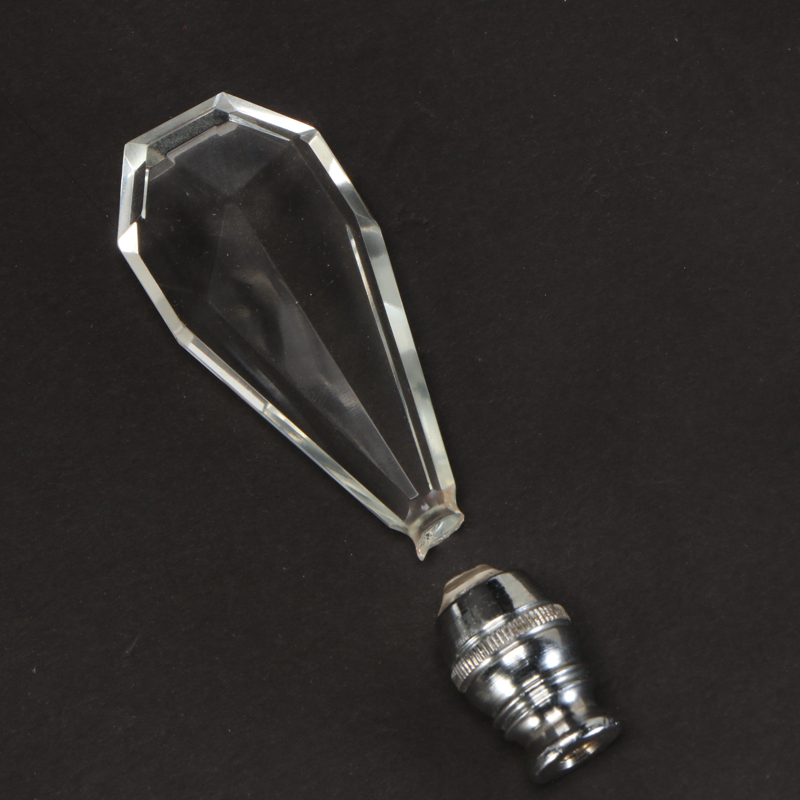 Cut Glass and Crystal Mantel Luster Table Lamp, Mid-20th Century