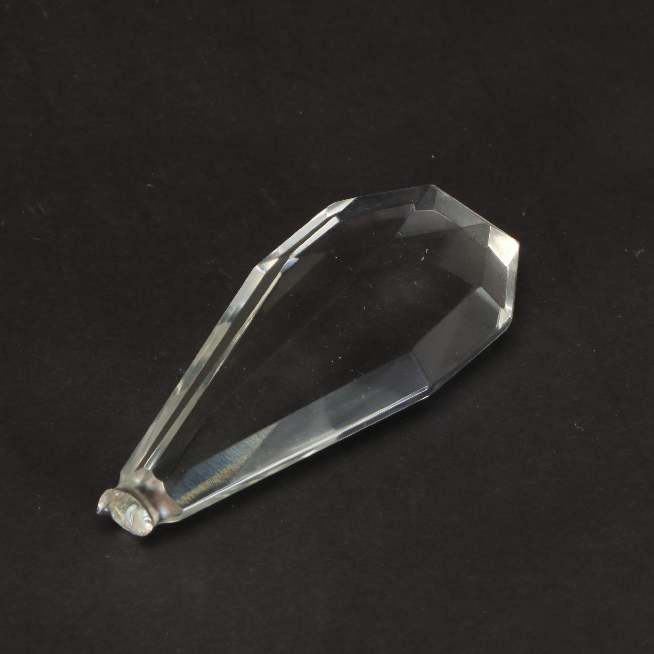 Cut Glass and Crystal Mantel Luster Table Lamp, Mid-20th Century