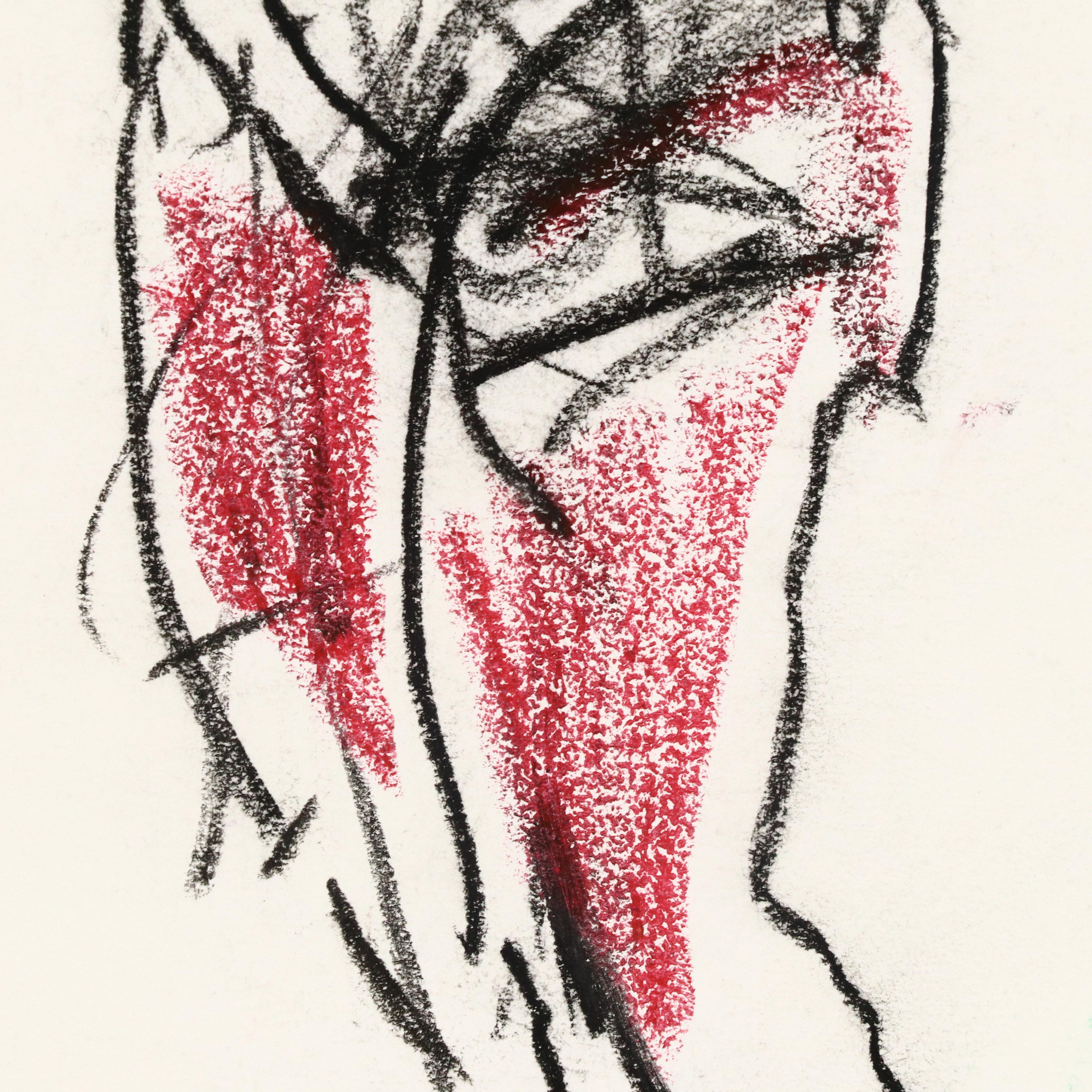 Jack Meanwell Mixed Media Drawing of Figure, 1993