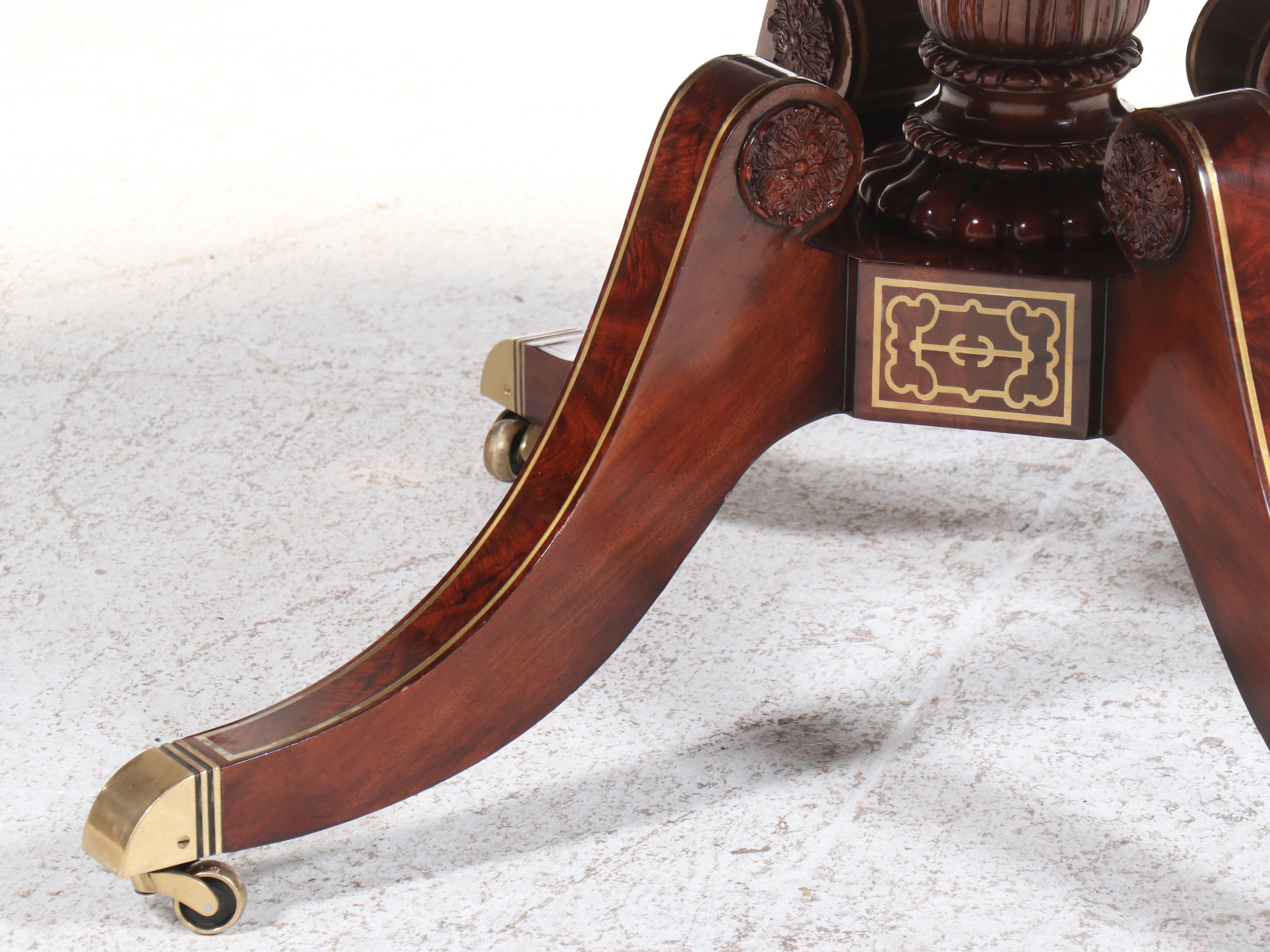 Theodore Alexander Regency Style Brass-Inlaid Center Table