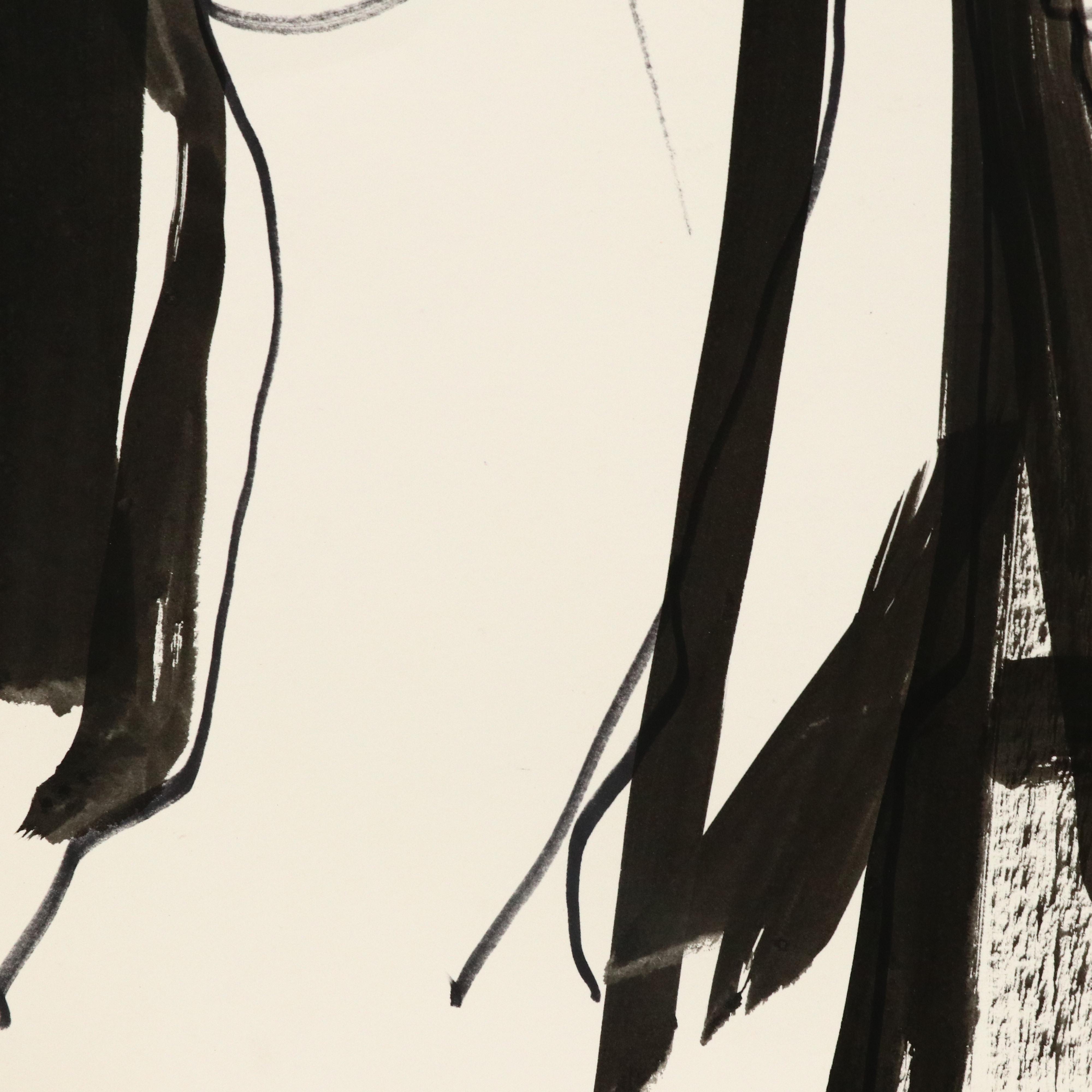 Jack Meanwell Figurative Ink Drawing, Late 20th Century