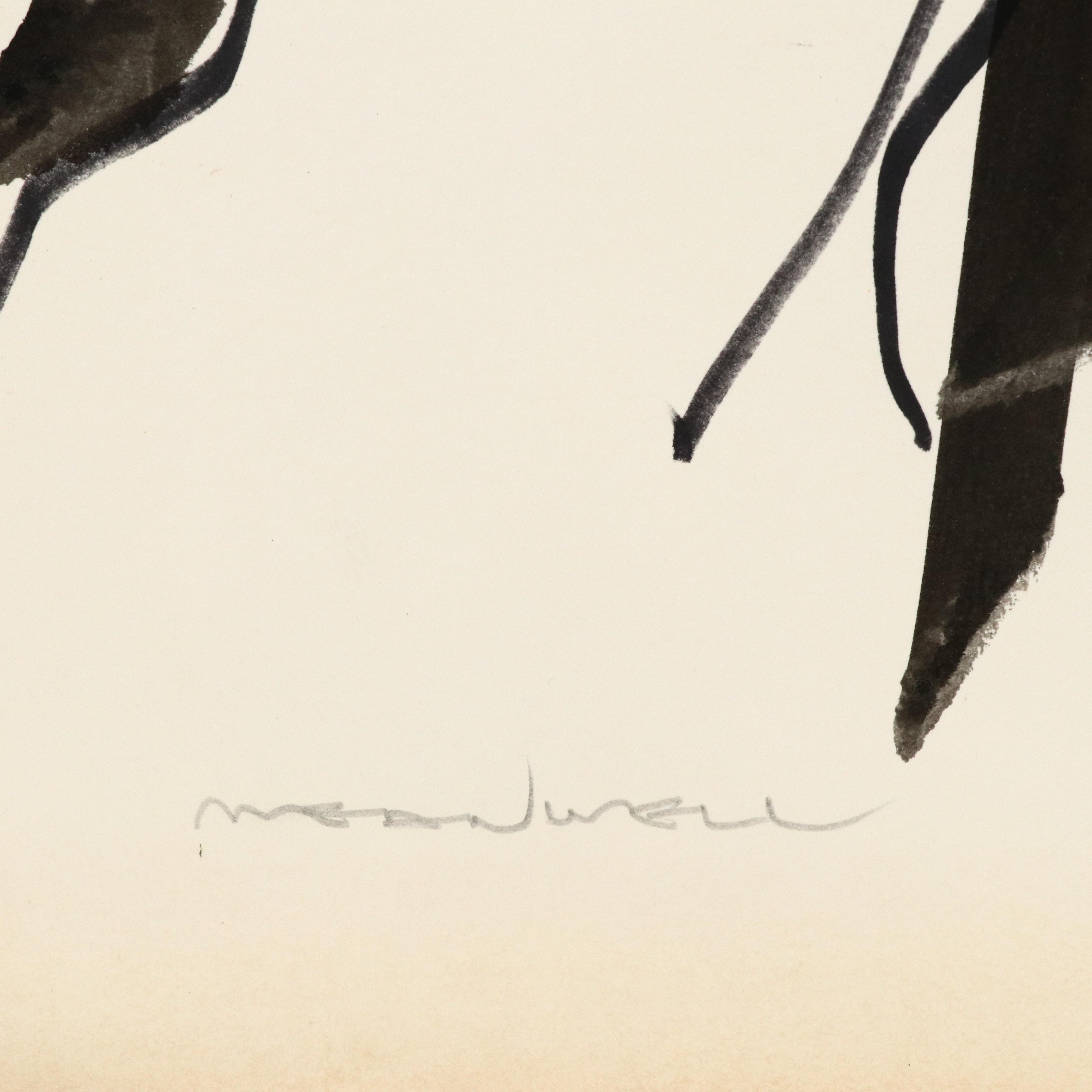 Jack Meanwell Figurative Ink Drawing, Late 20th Century