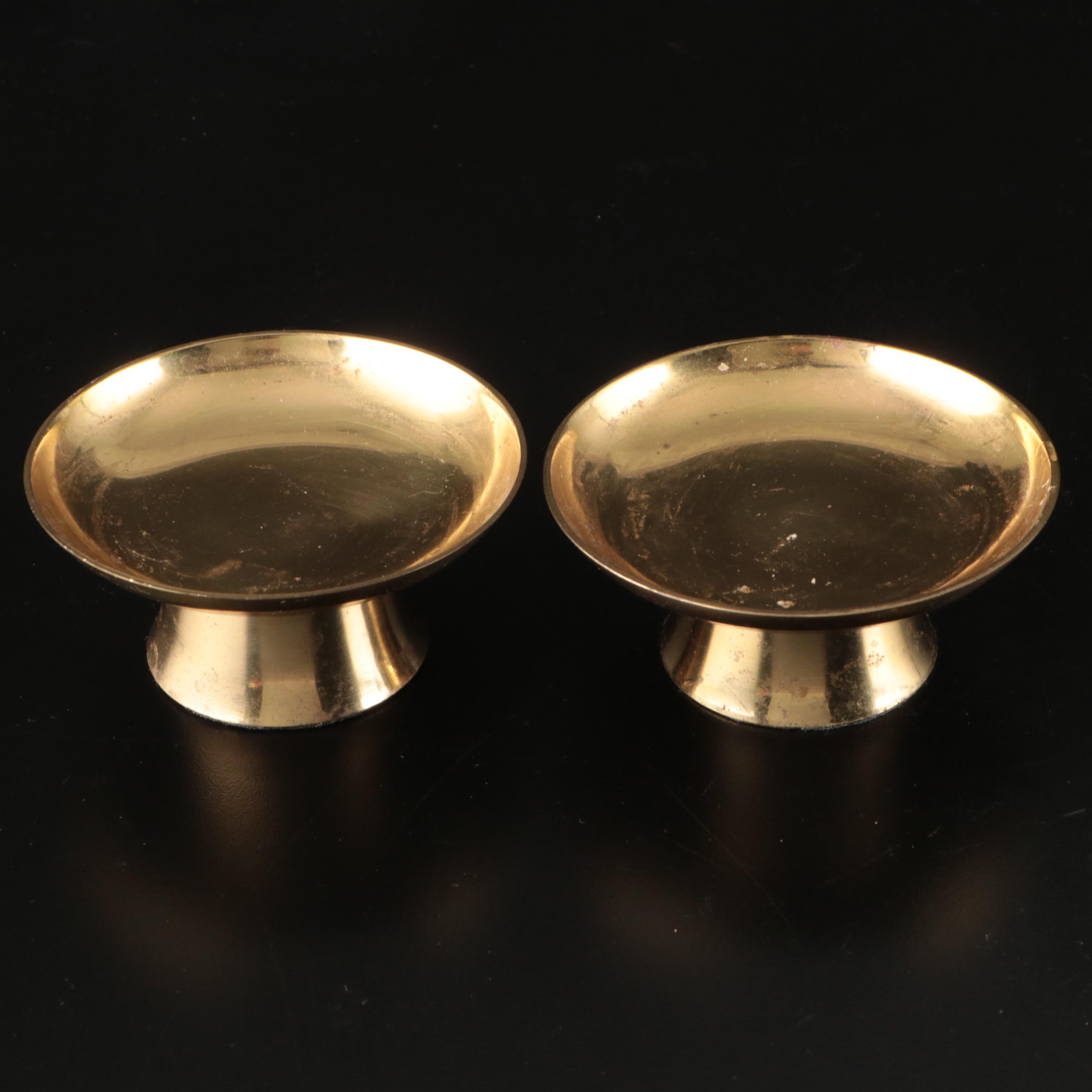 Hammered Brass Table Lamp with Brass Candle Holders