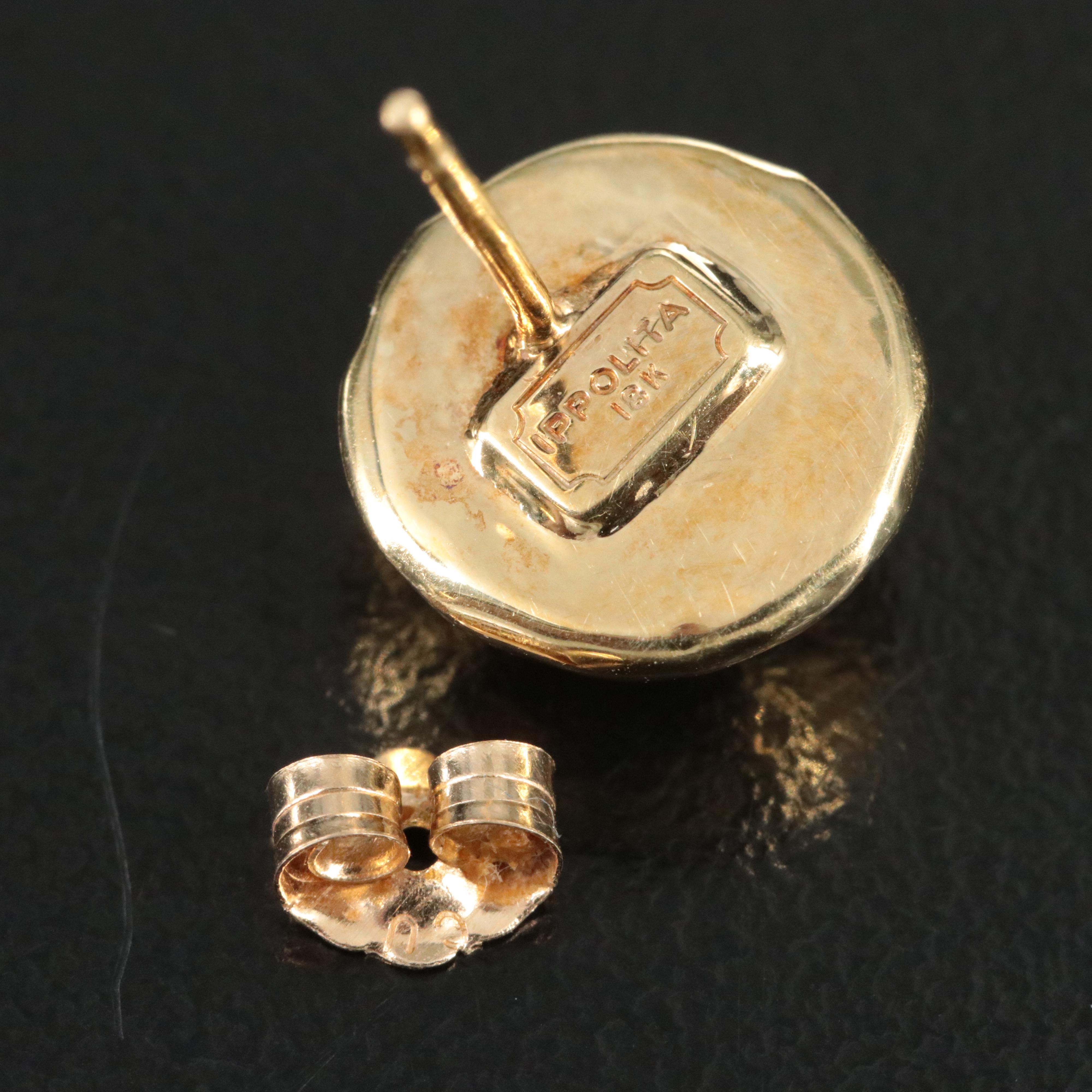 IPPOLITA 18K Button Earrings with 14K Clutch Backs and Post