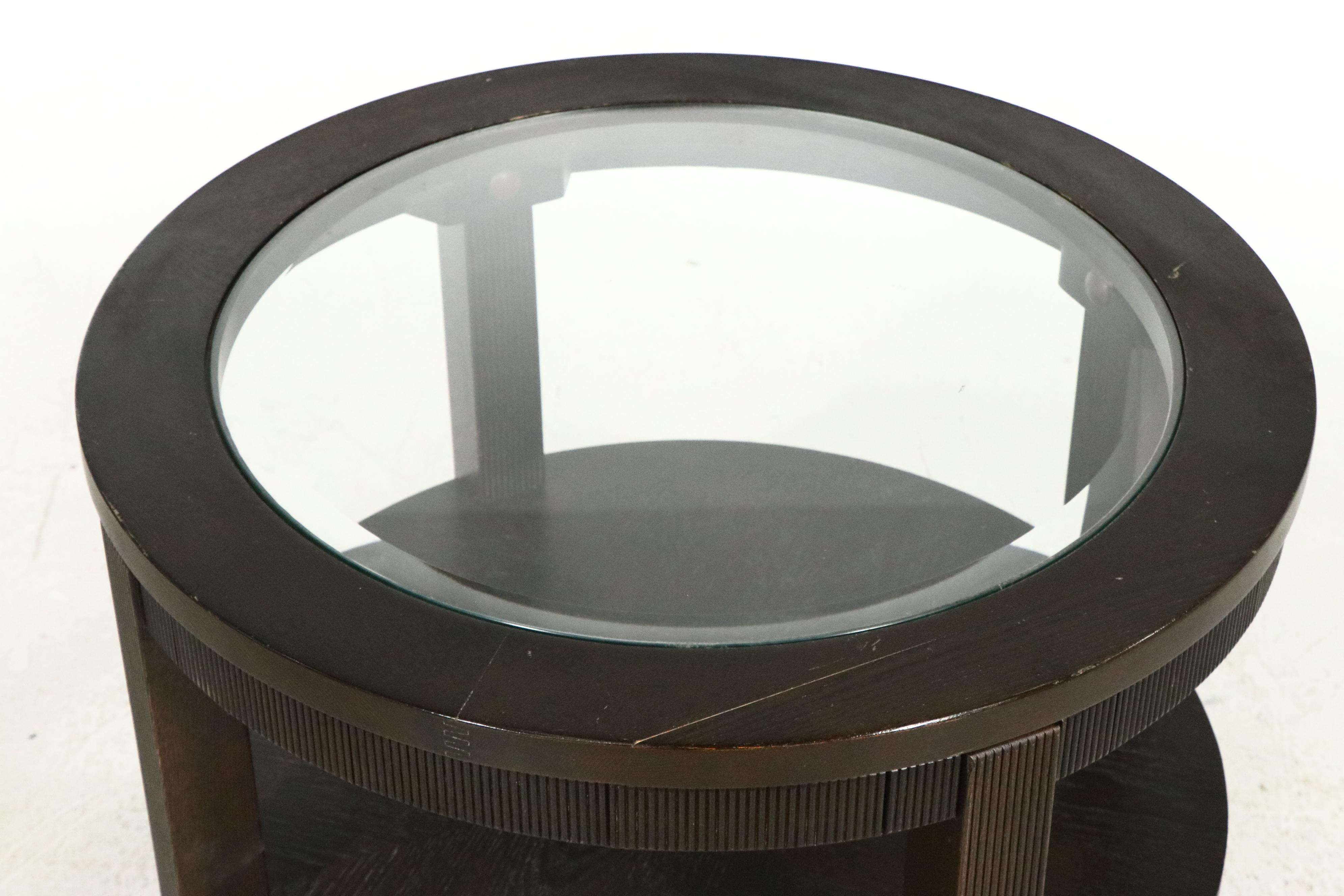 Contemporary Wood Three-Tier Side Table