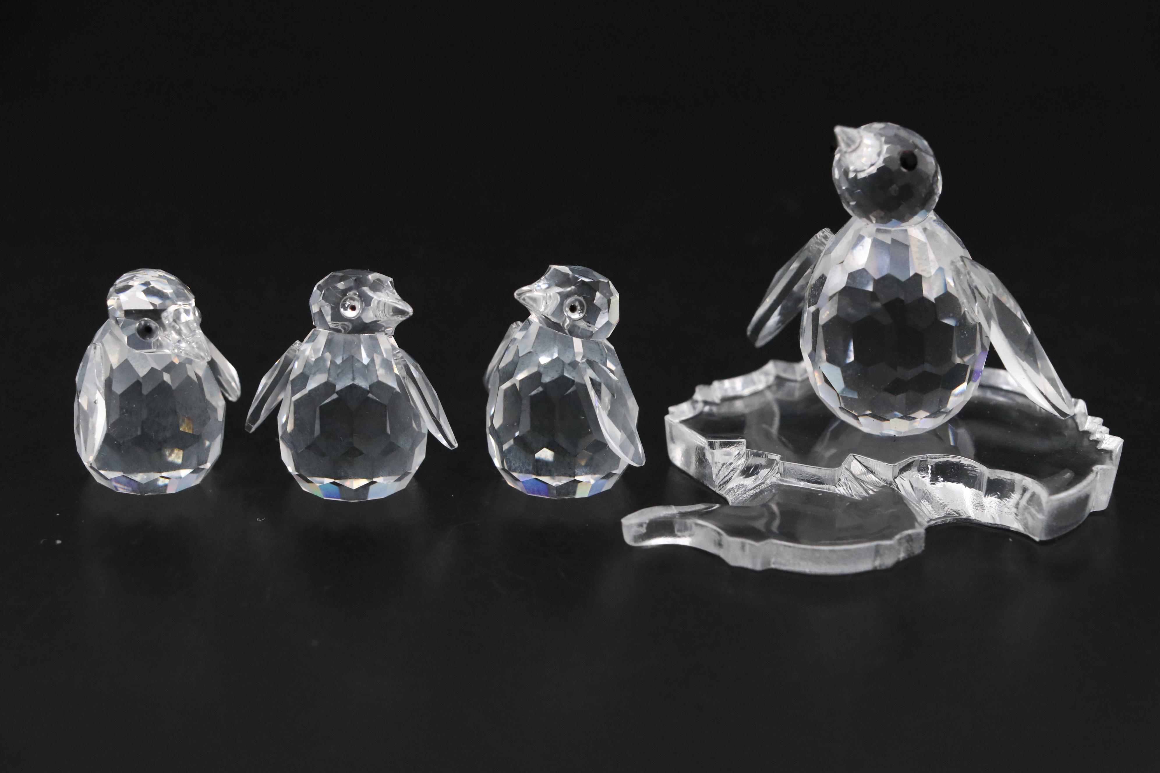 Swarovski Crystal Sea Lion, Seal, and Penguin Figurines