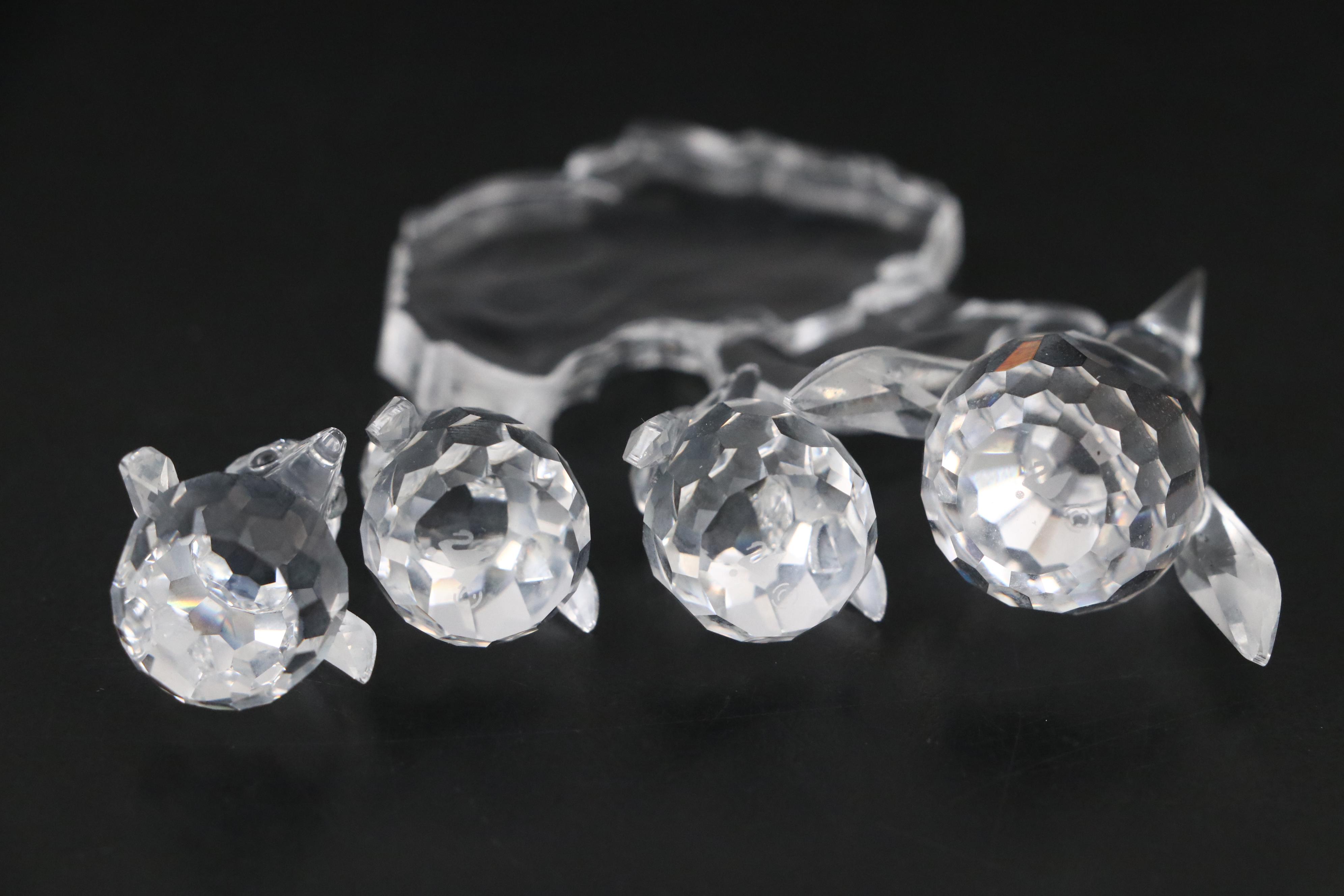 Swarovski Crystal Sea Lion, Seal, and Penguin Figurines