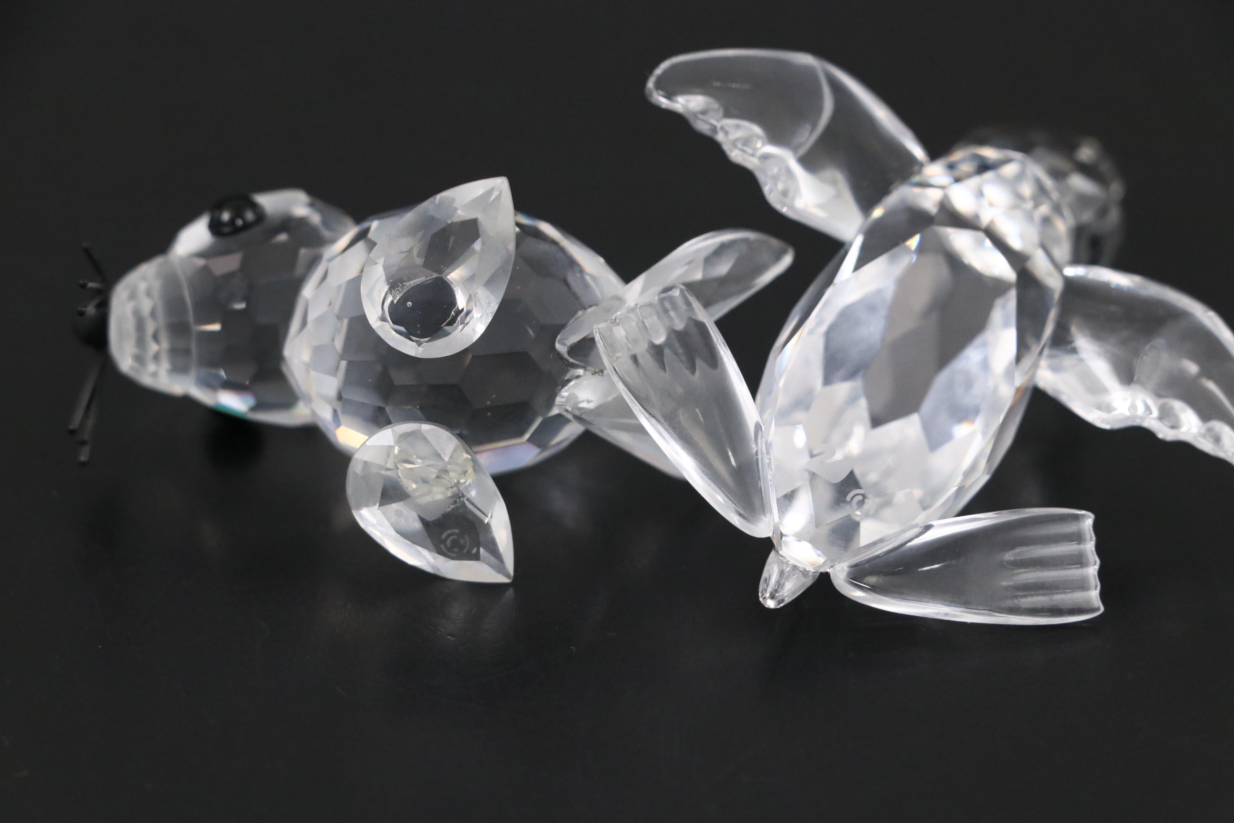 Swarovski Crystal Sea Lion, Seal, and Penguin Figurines