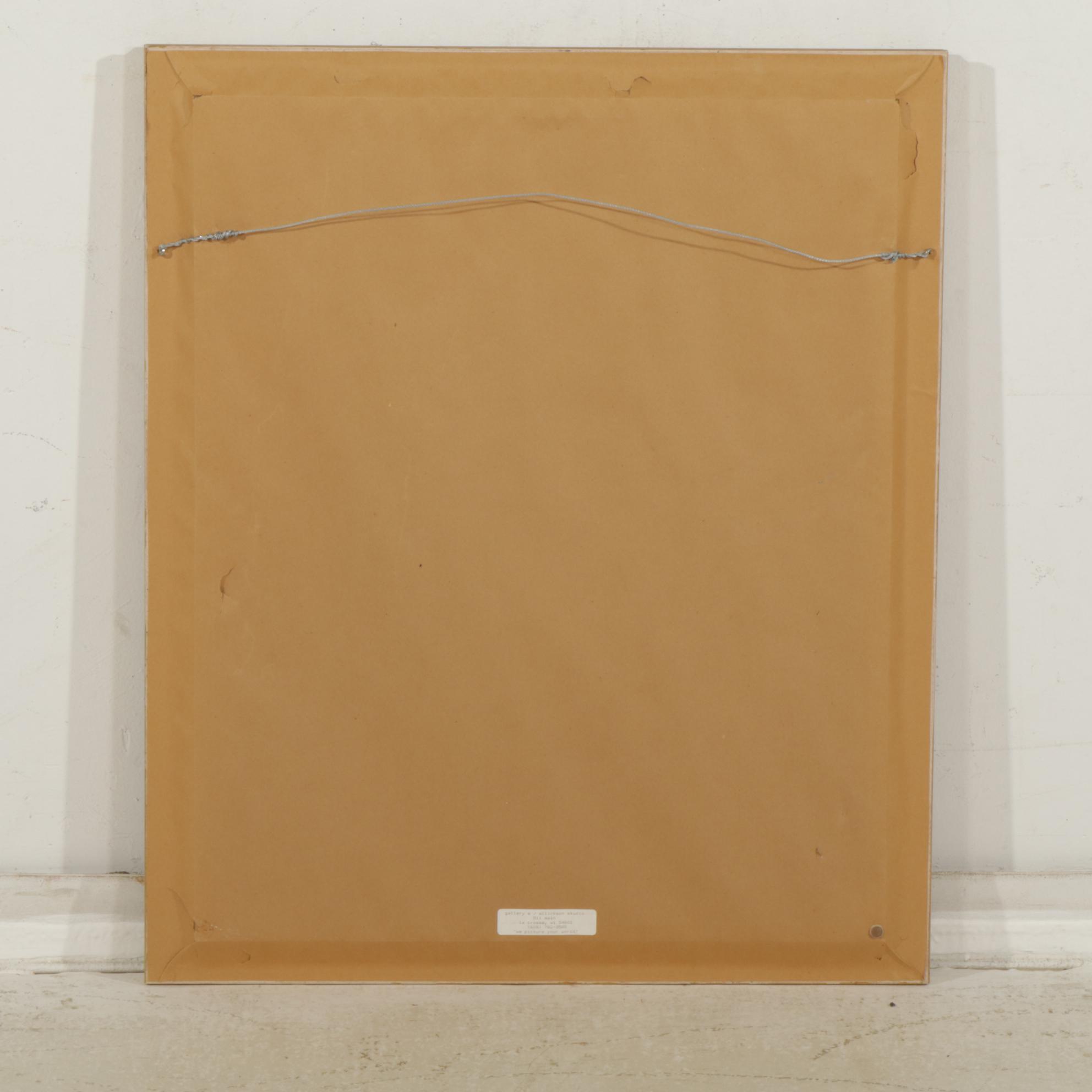 Pastoral Oil Painting Landscape of a Stream Winding Through Trees