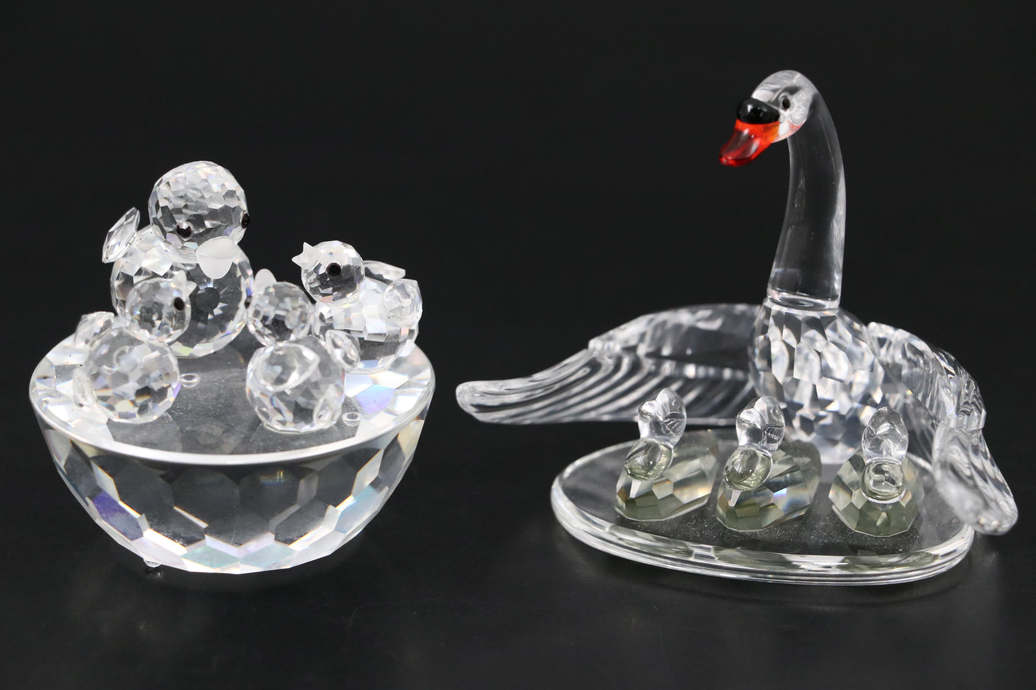 Swarovski Crystal "Four Leaf Clover," "Swan Family" and More Figures