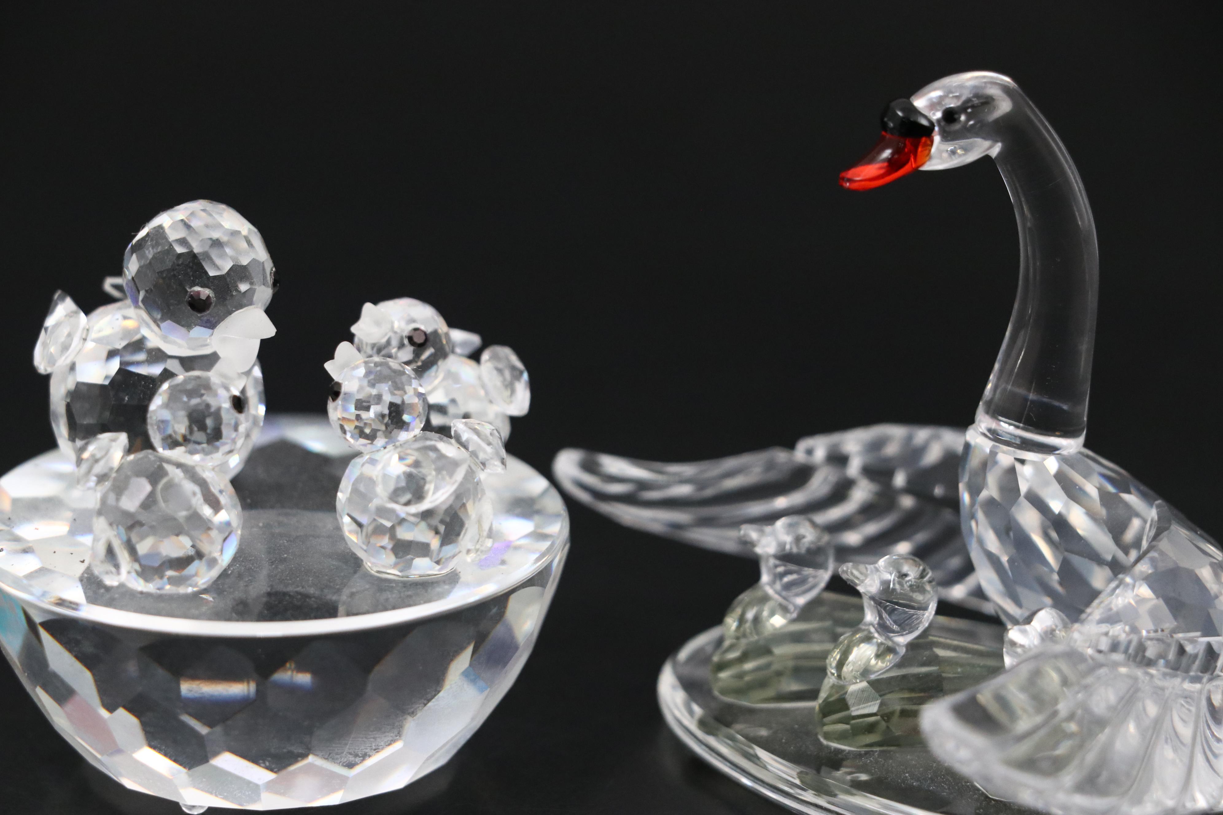 Swarovski Crystal "Four Leaf Clover," "Swan Family" and More Figures