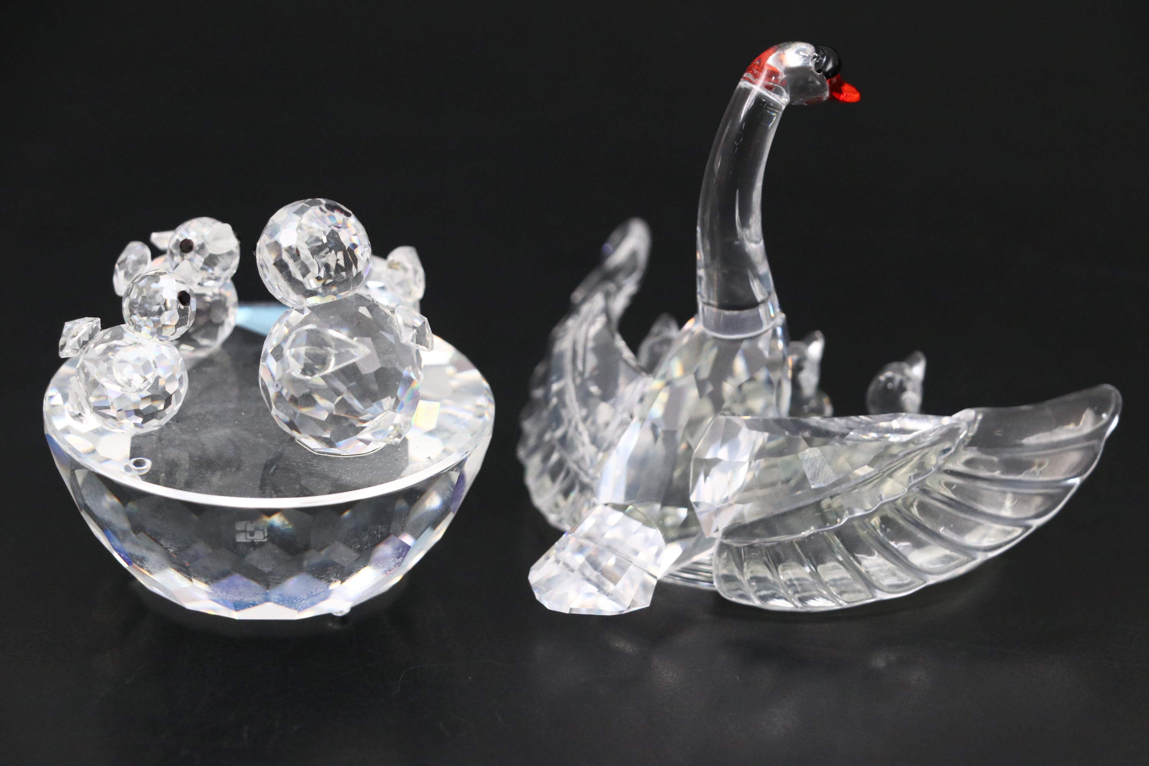 Swarovski Crystal "Four Leaf Clover," "Swan Family" and More Figures