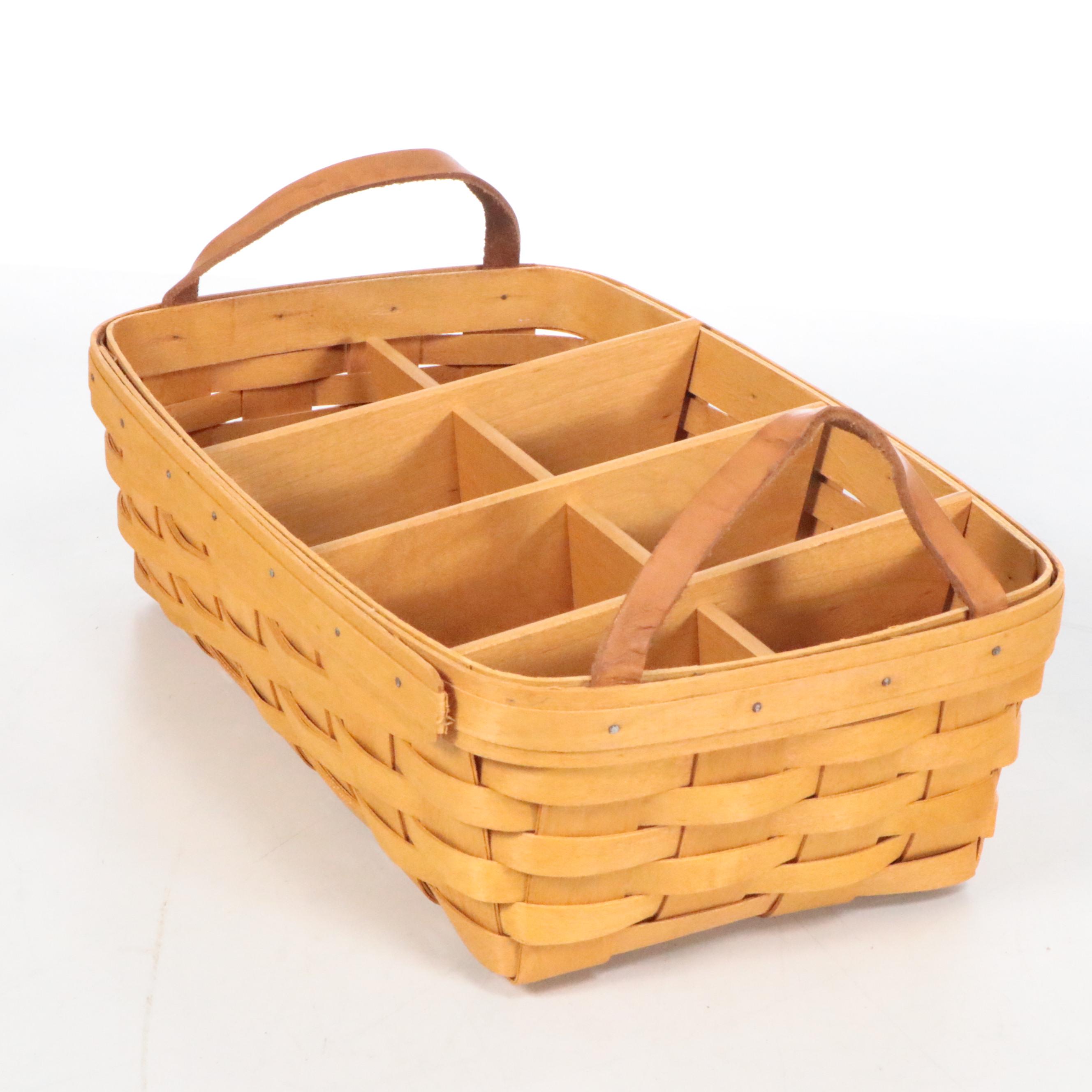 Longaberger and Other Woven Baskets with S. Johnson Ceramic Teapot