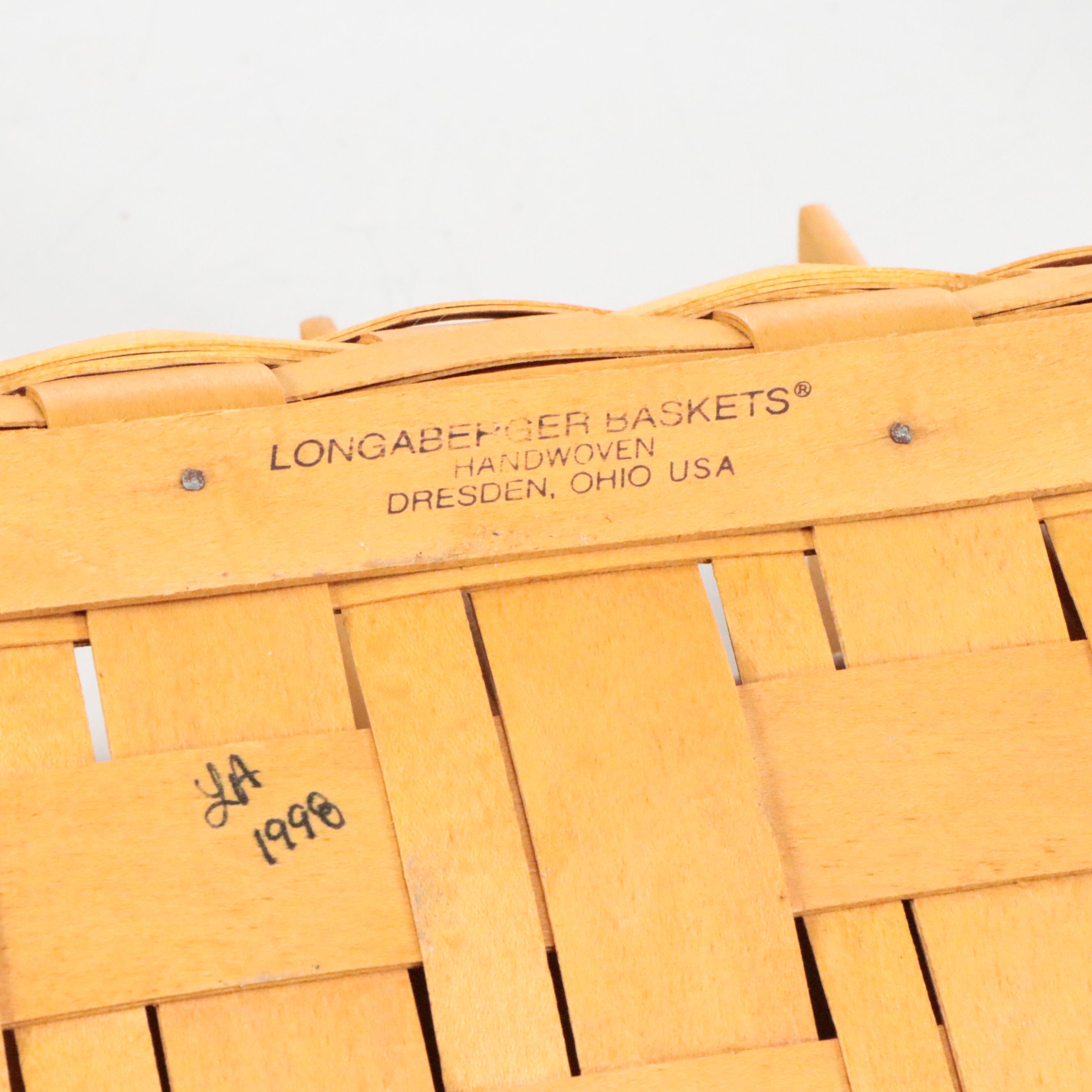 Longaberger and Other Woven Baskets with S. Johnson Ceramic Teapot