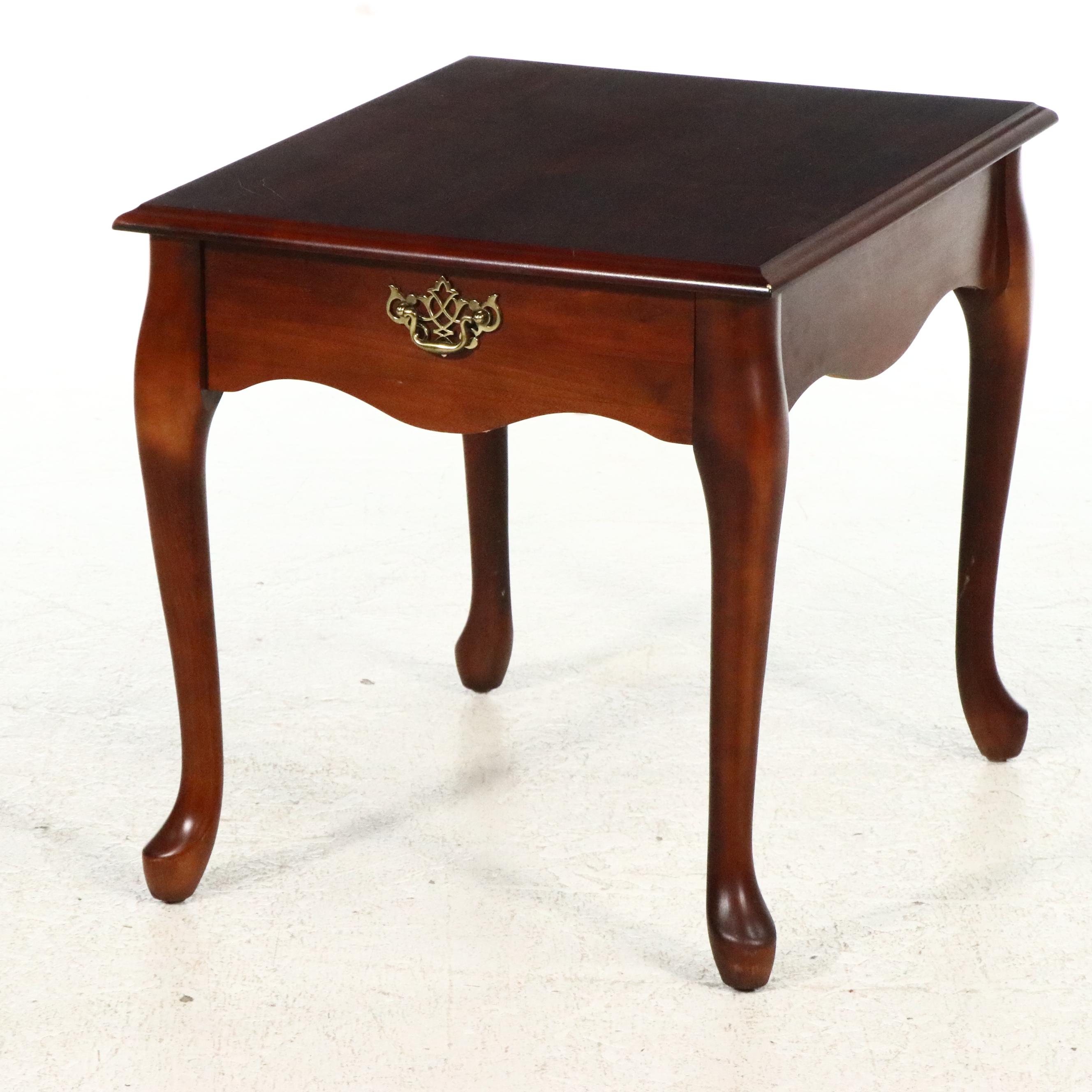 Three Queen Anne Style Cherrywood Occasional Tables