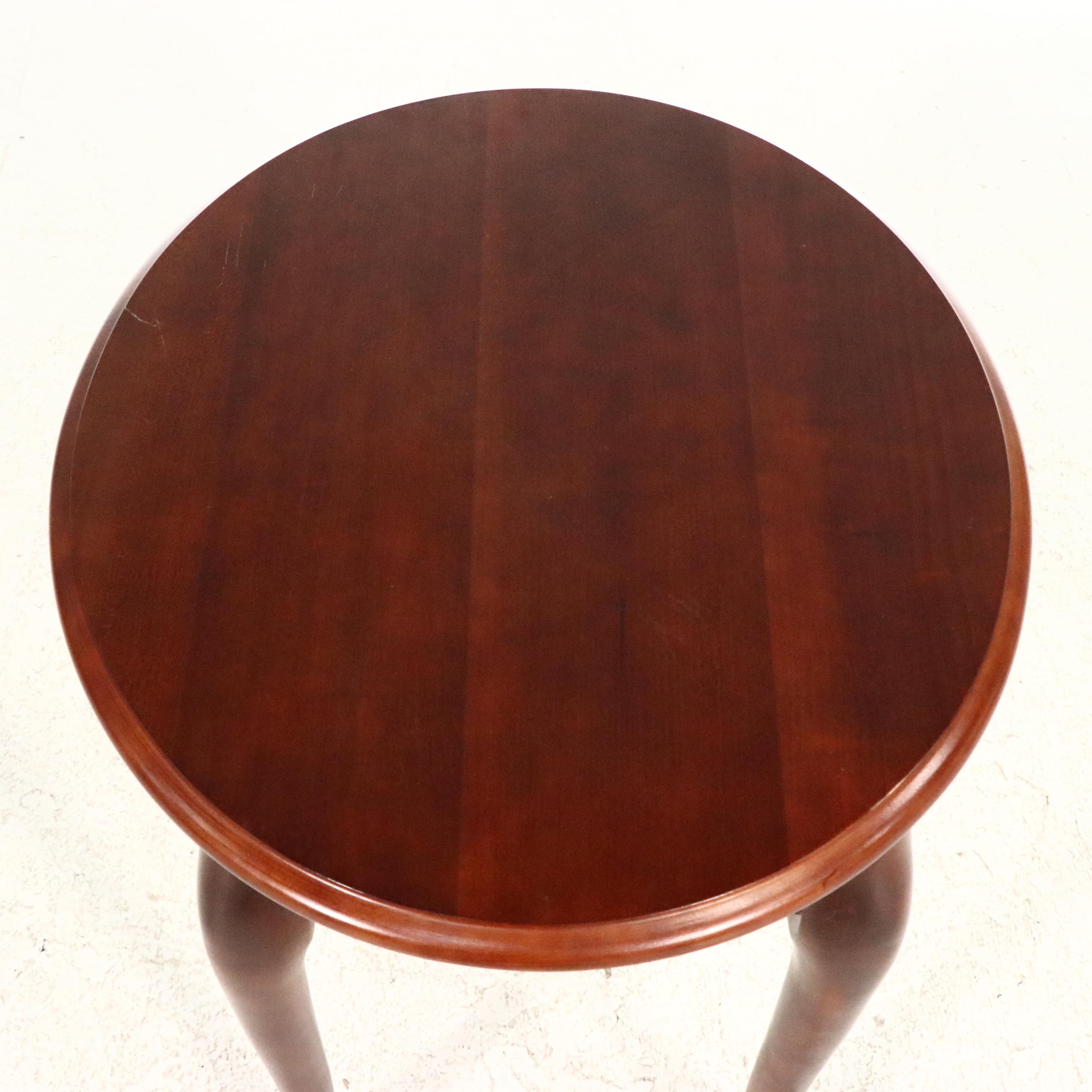 Three Queen Anne Style Cherrywood Occasional Tables