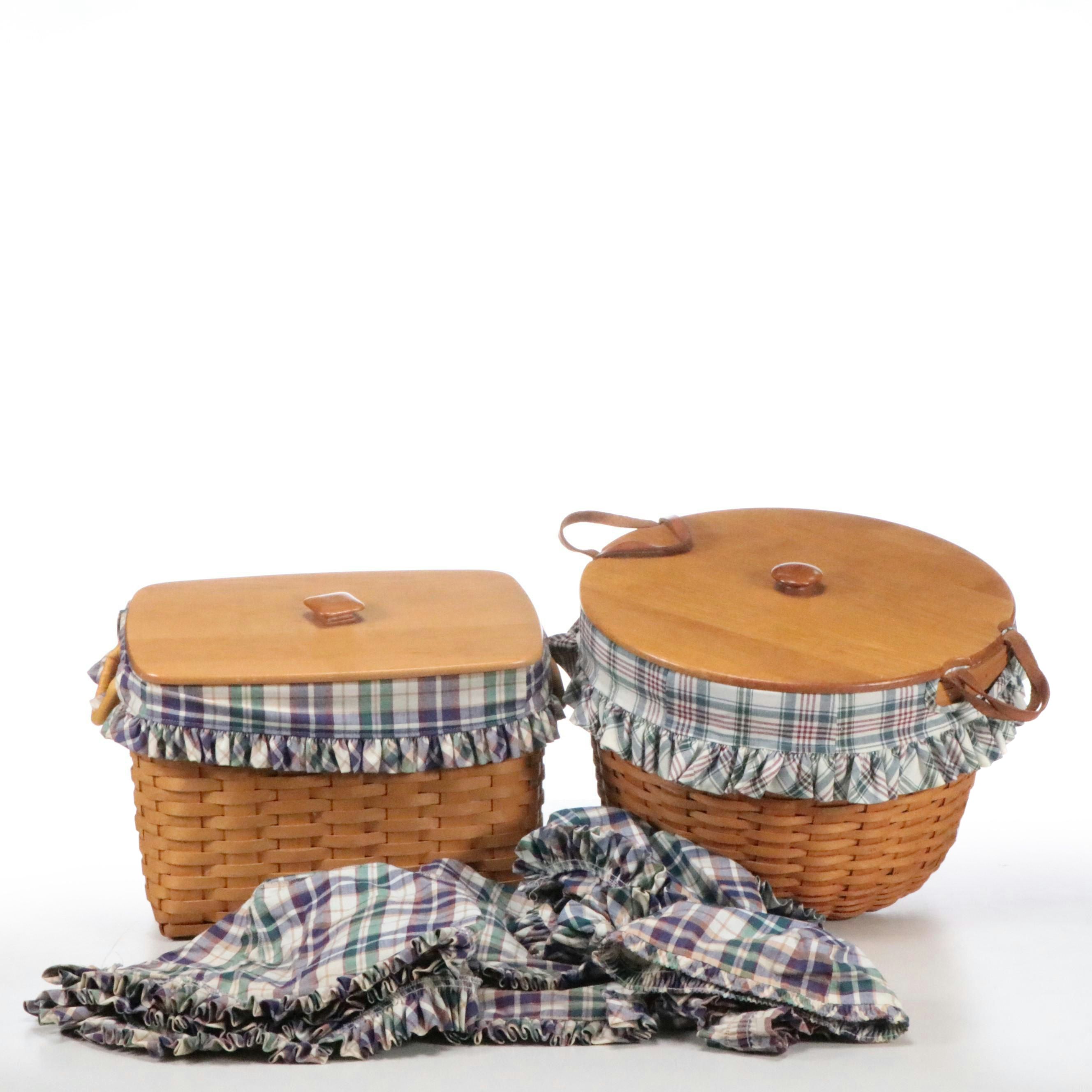 Longaberger Woven Maple Baskets with Liners
