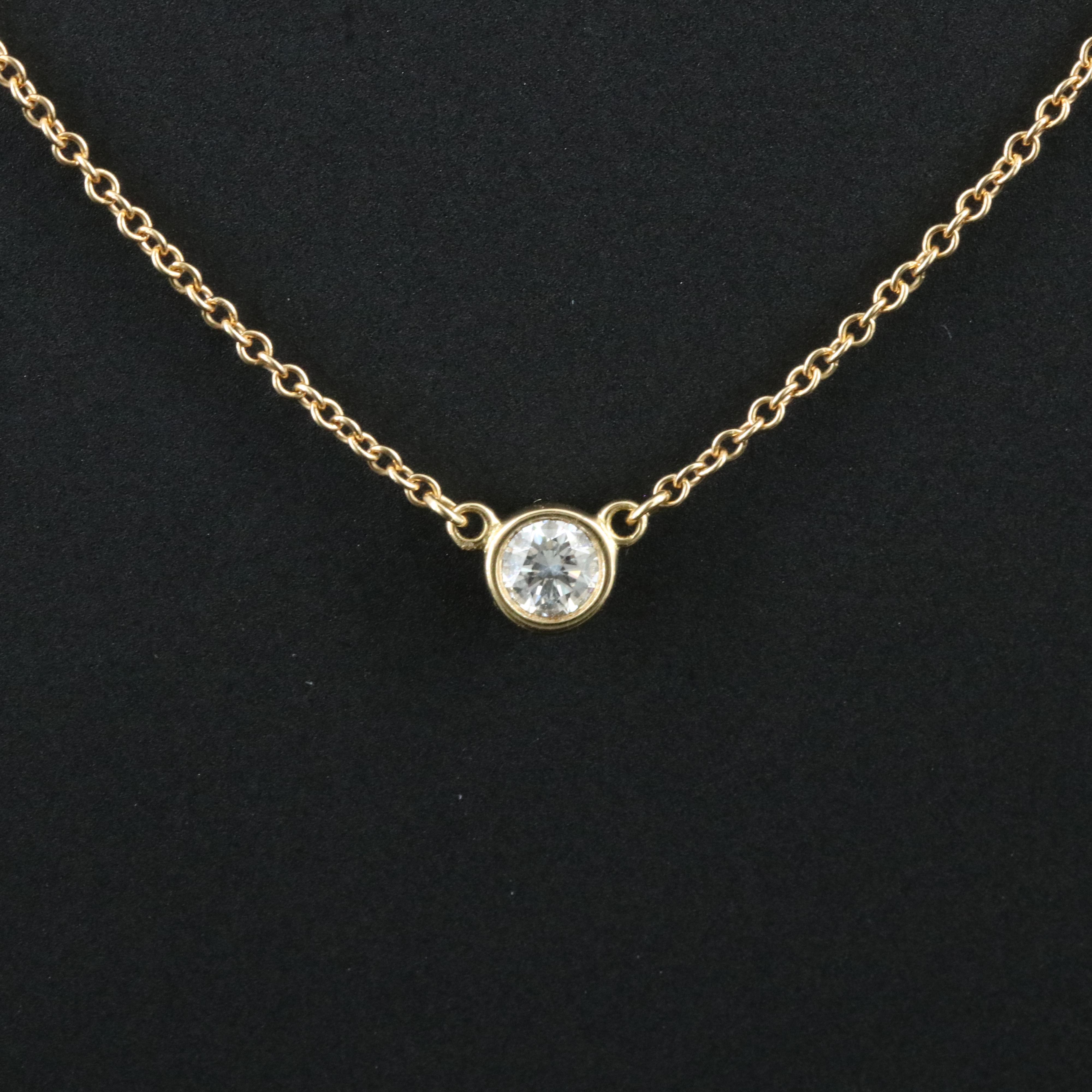 Elsa Peretti for Tiffany & Co.18K Diamond Solitaire Necklace