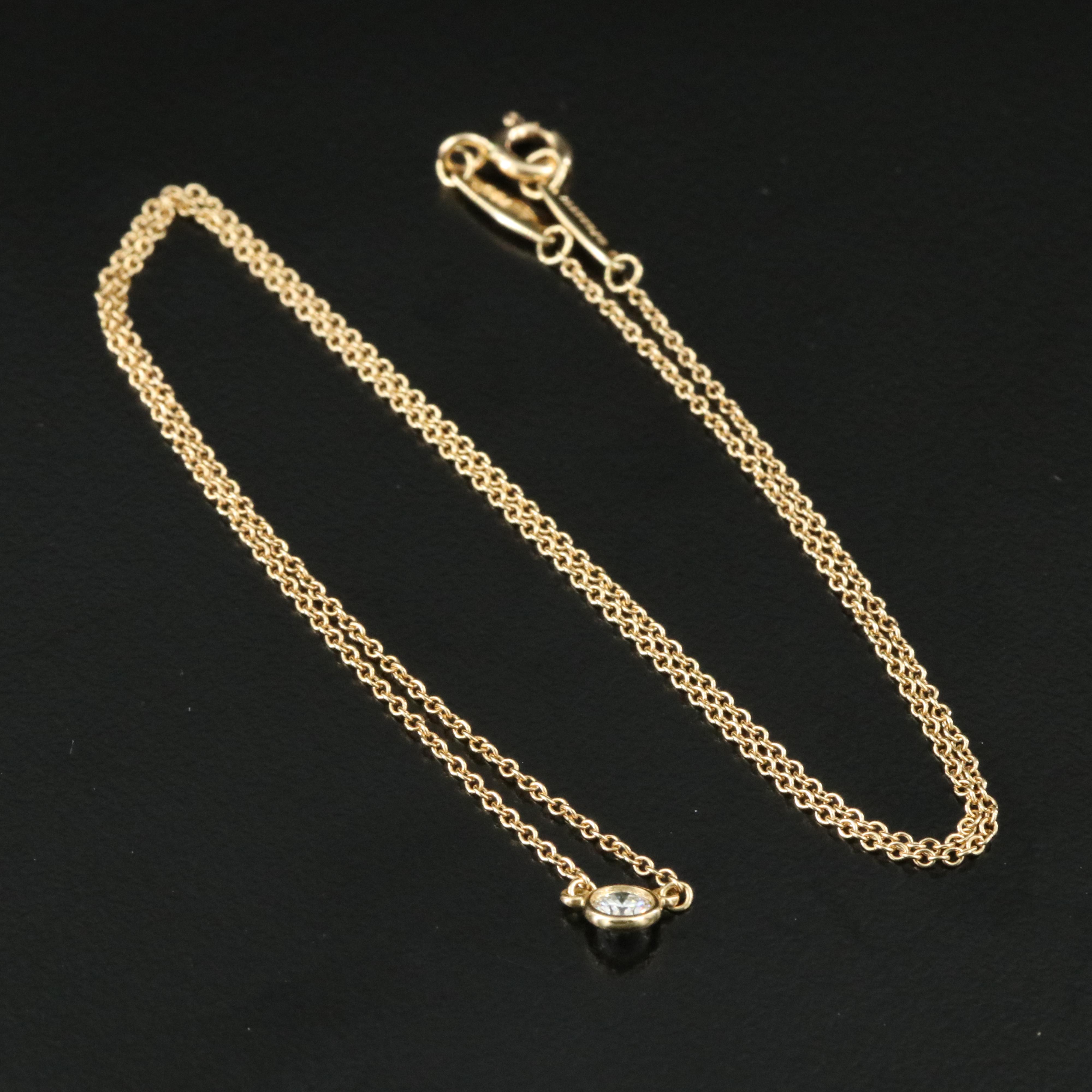 Elsa Peretti for Tiffany & Co.18K Diamond Solitaire Necklace