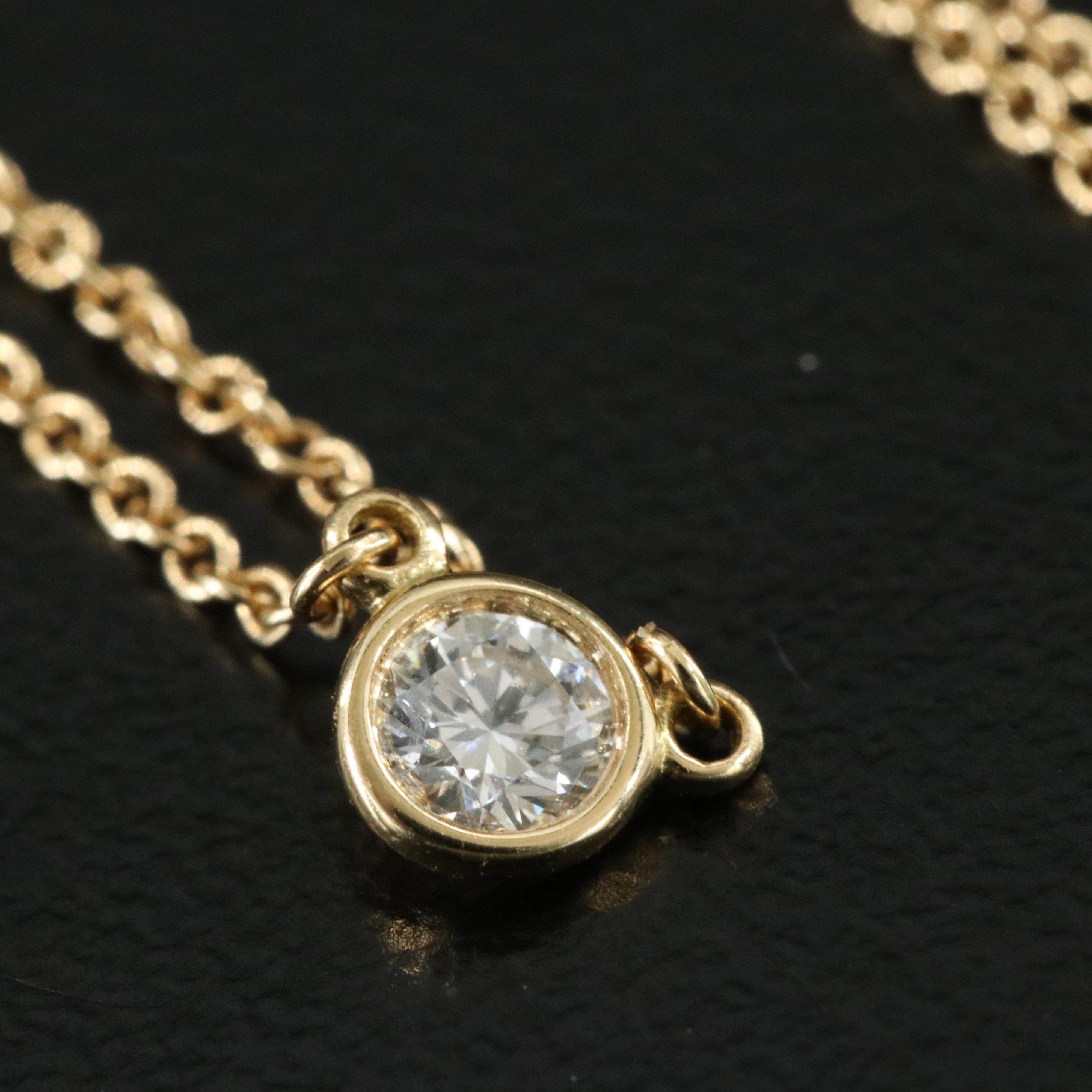 Elsa Peretti for Tiffany & Co.18K Diamond Solitaire Necklace