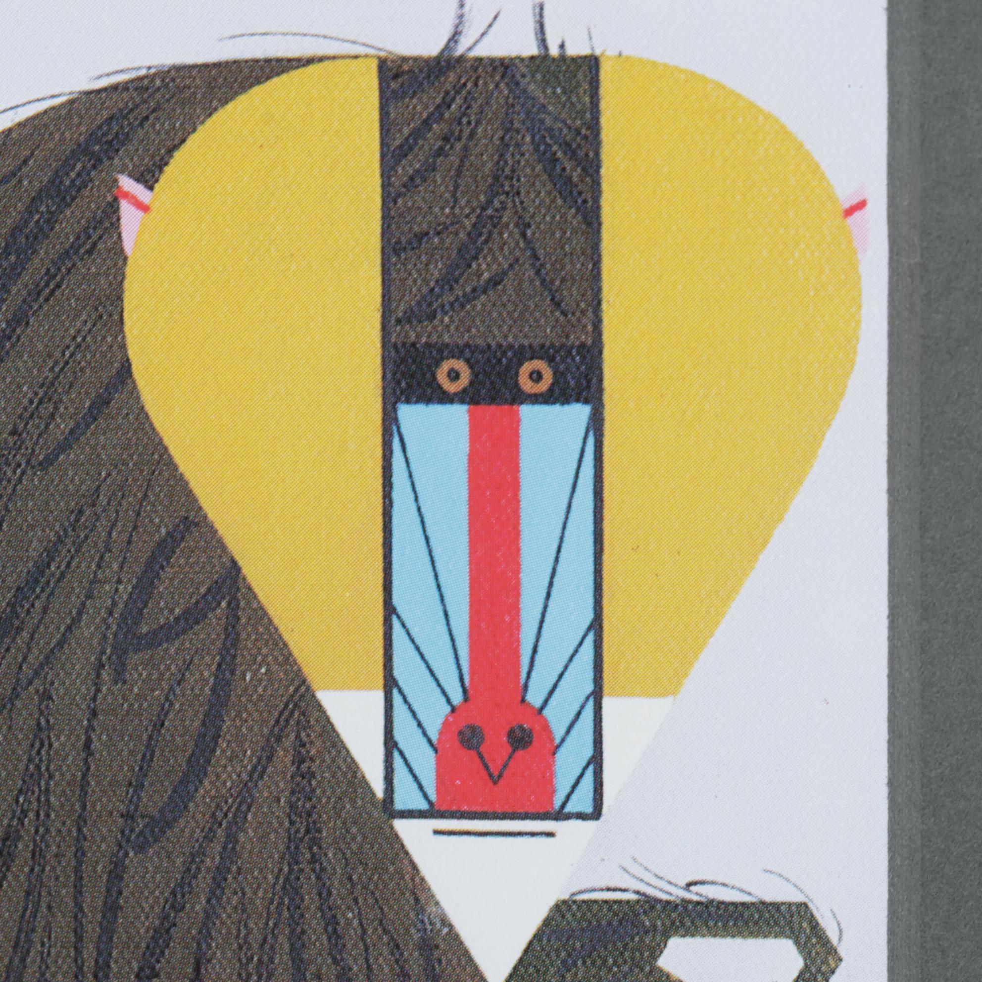 Charley Harper Offset Lithograph "Backscratching in the Baboondocks", 2003