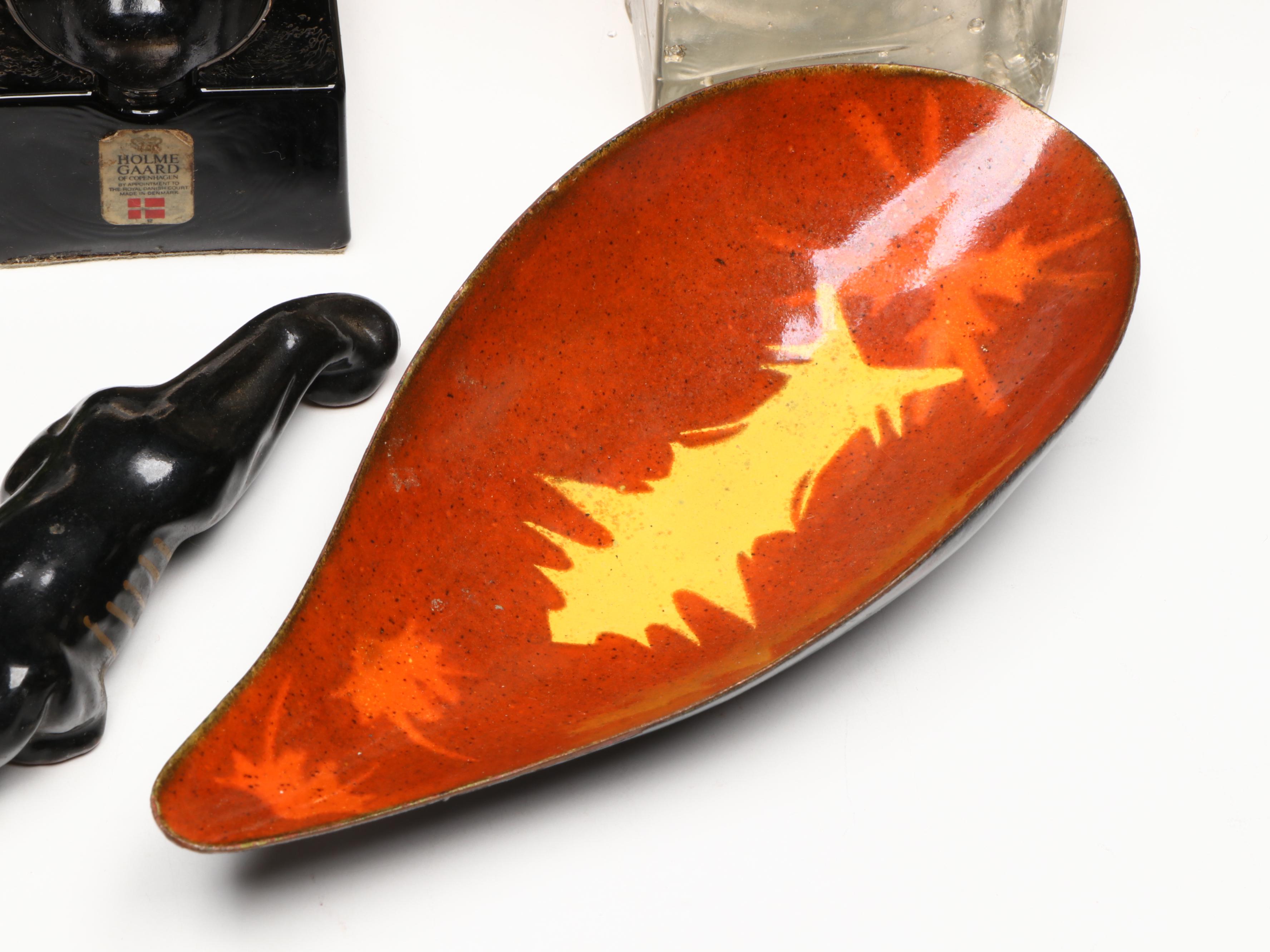 Dansk Ceramic Bowl with Holmegaard Glass Ashtray and More