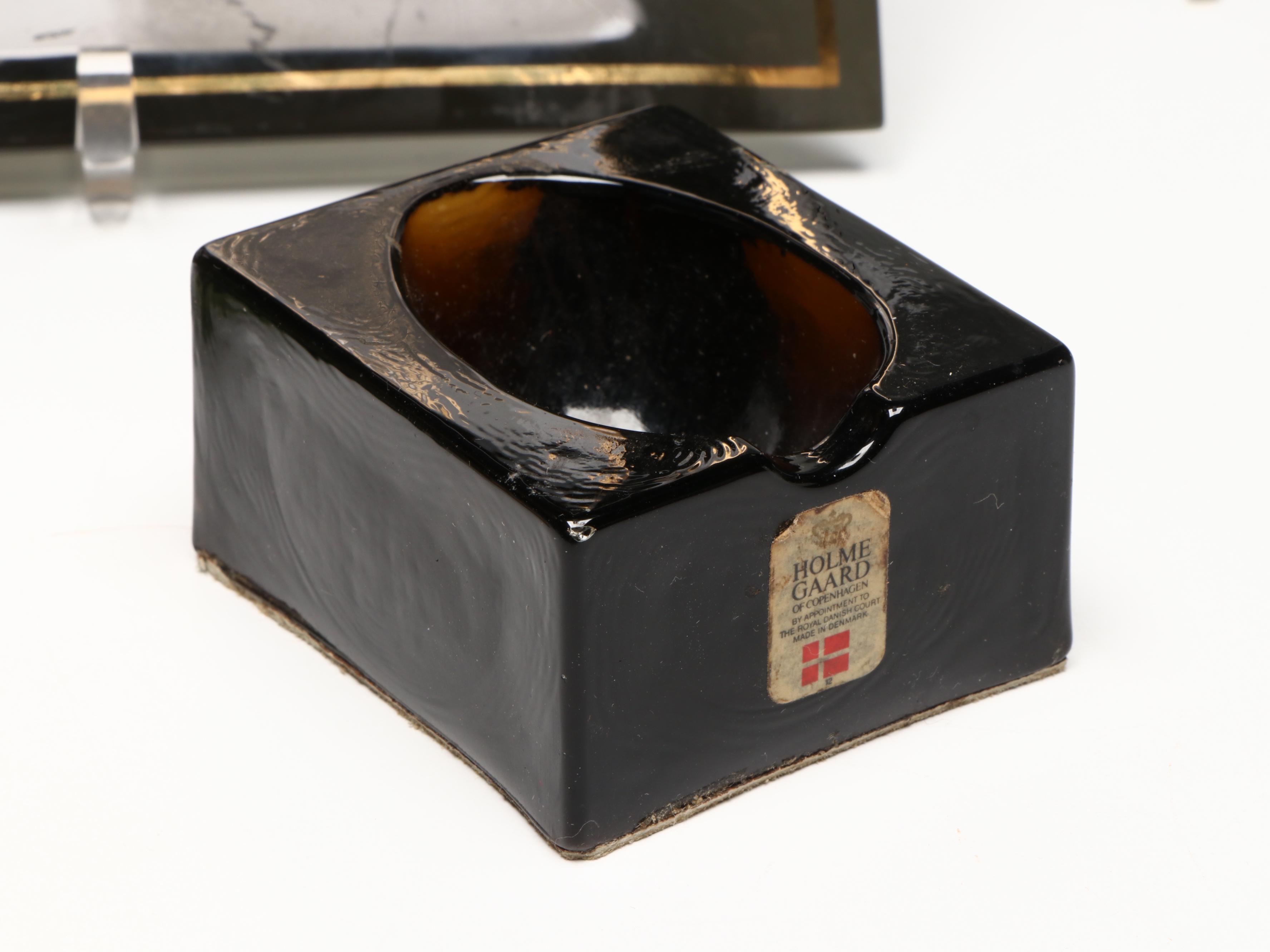 Dansk Ceramic Bowl with Holmegaard Glass Ashtray and More