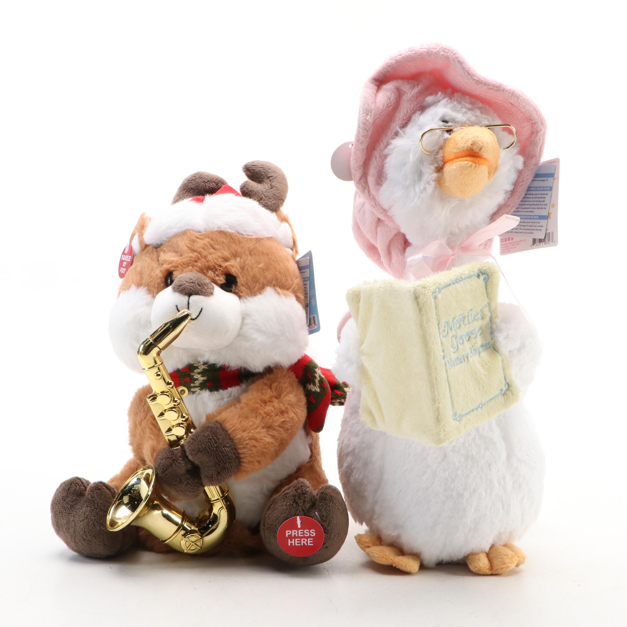 Cuddle Barn Mother Goose and Merry Saxmas Sterling Stuffed Toys