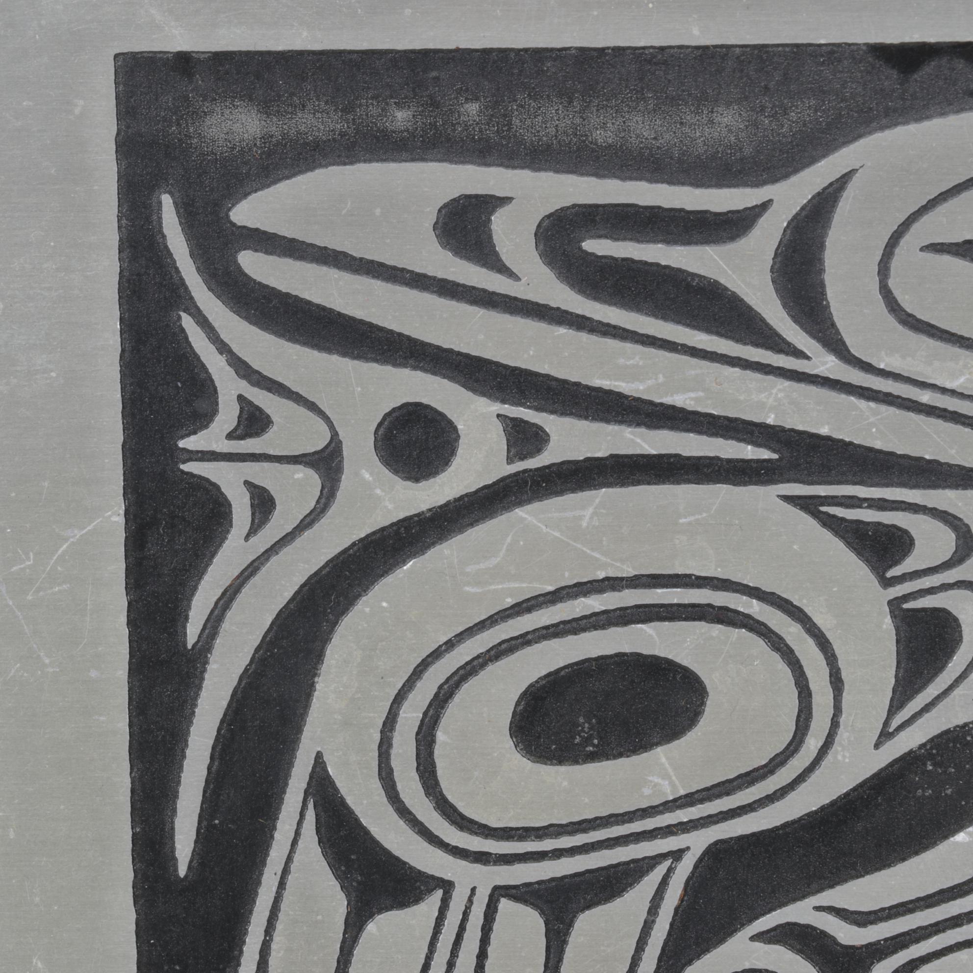 Feather Collage of Fighting Birds & Orchard Studio "Raven" Native American Tile