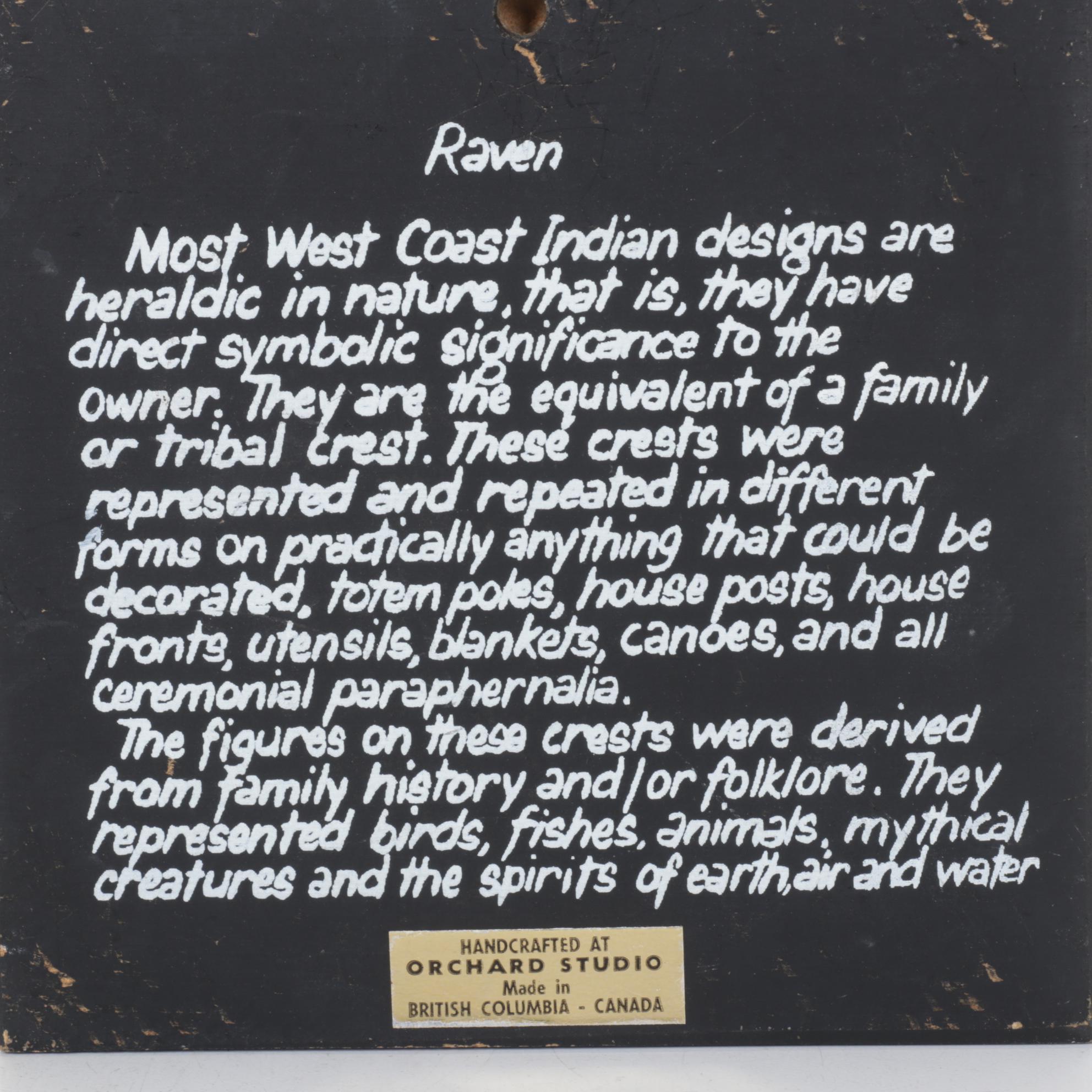 Feather Collage of Fighting Birds & Orchard Studio "Raven" Native American Tile