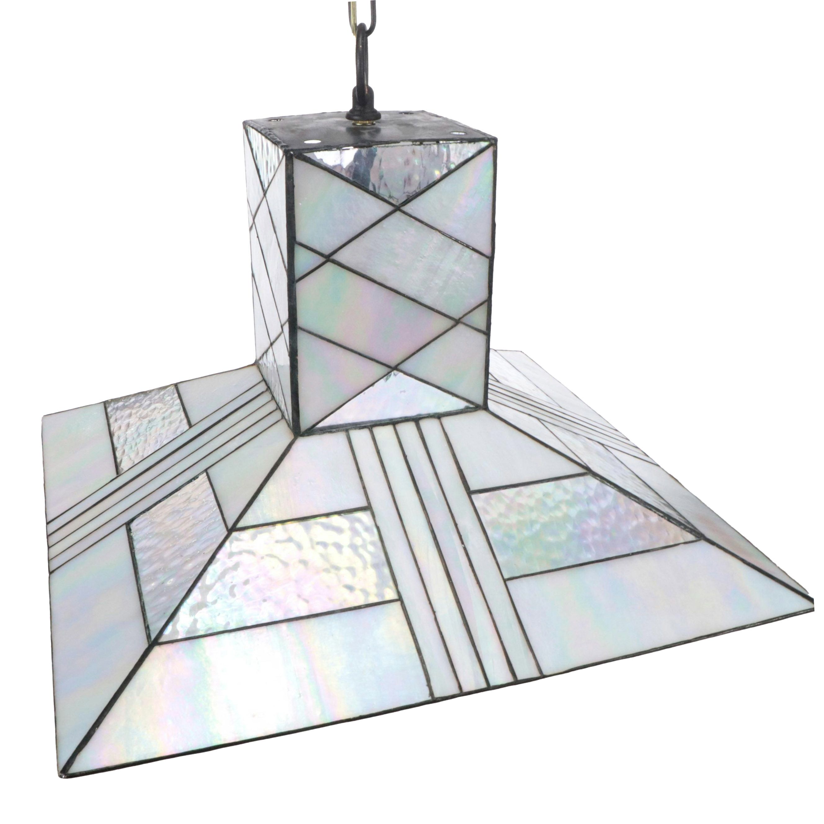 Forecast Lighting Co. Iridescent Slag Glass Squared Pendant Light