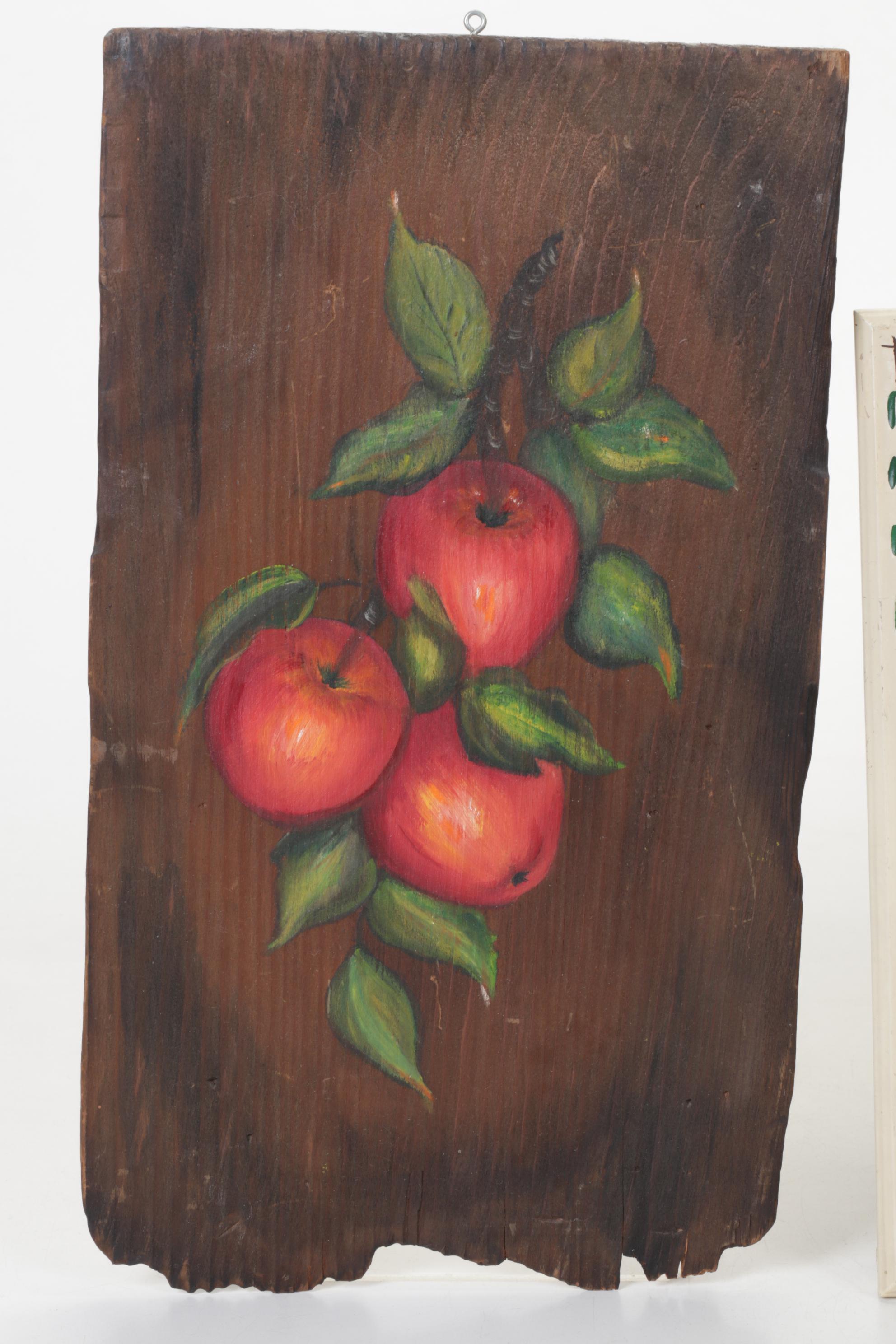 Withersdale Norfolk "Robin" Tile with "Pals" Print in Frame and Apples on Wood