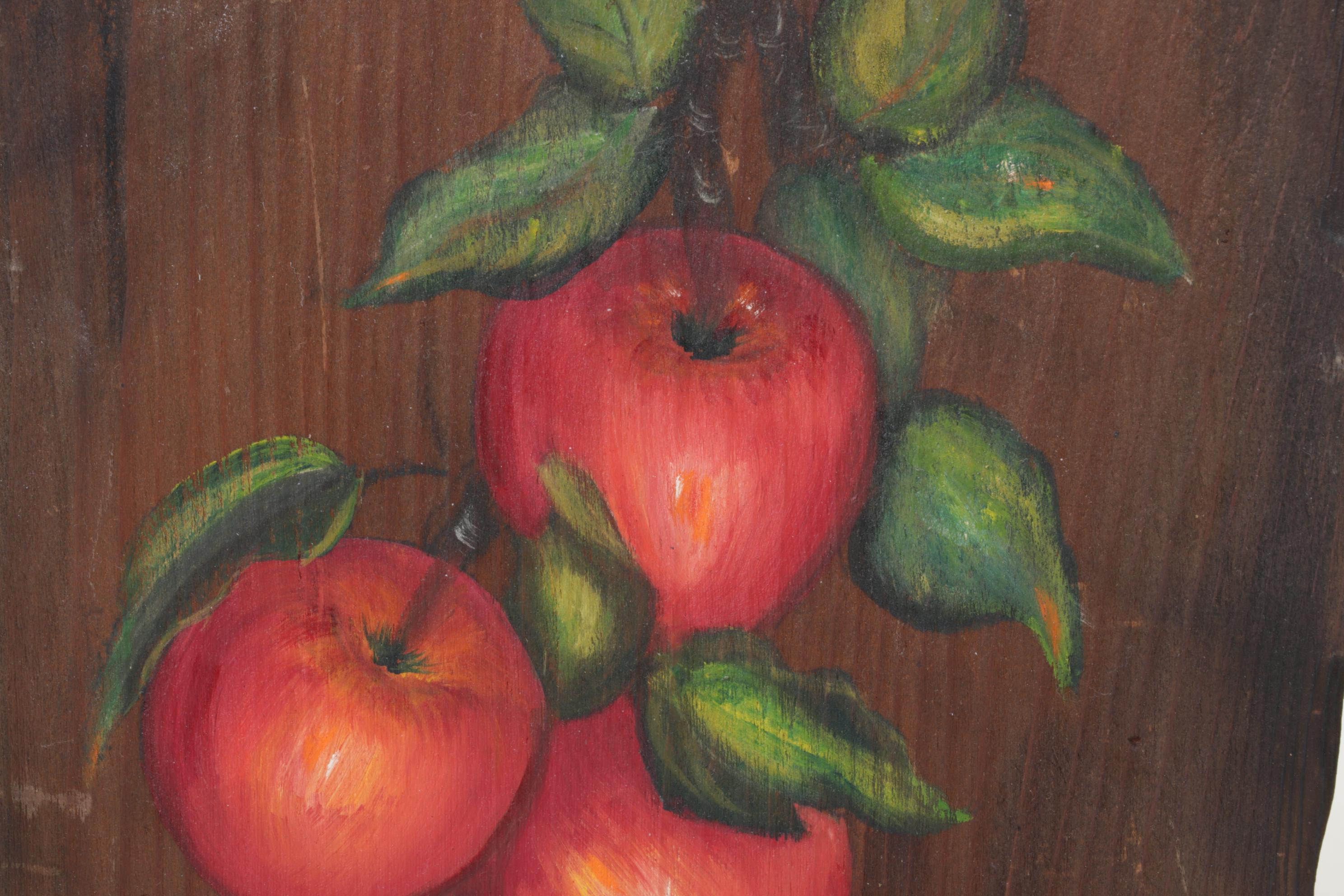 Withersdale Norfolk "Robin" Tile with "Pals" Print in Frame and Apples on Wood