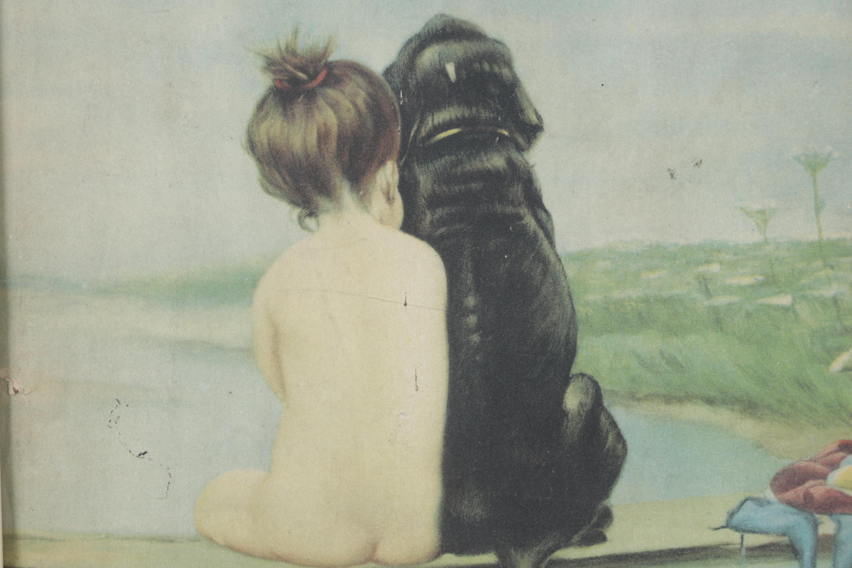 Withersdale Norfolk "Robin" Tile with "Pals" Print in Frame and Apples on Wood