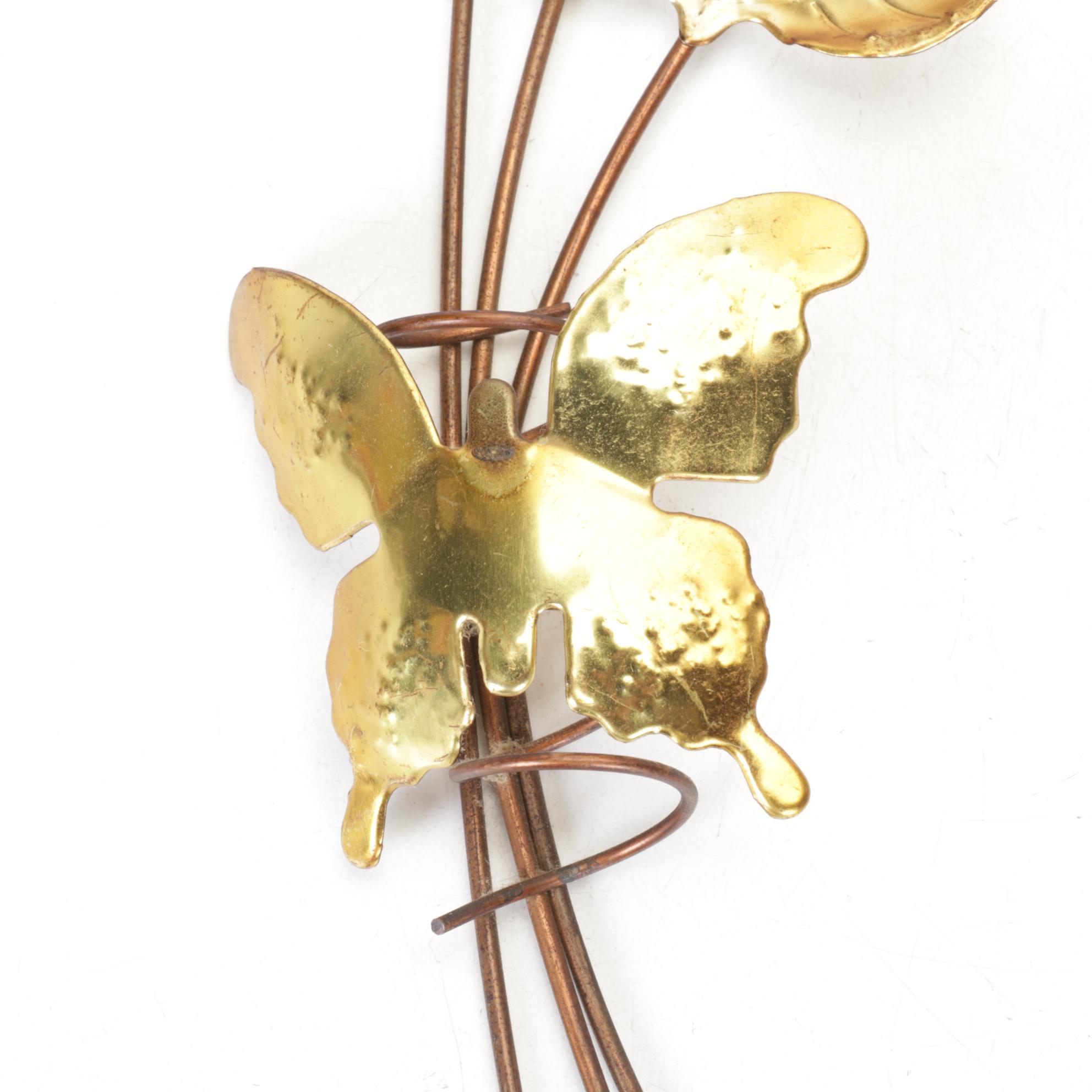 Copper & Gilt Painted Rose Wall Decor