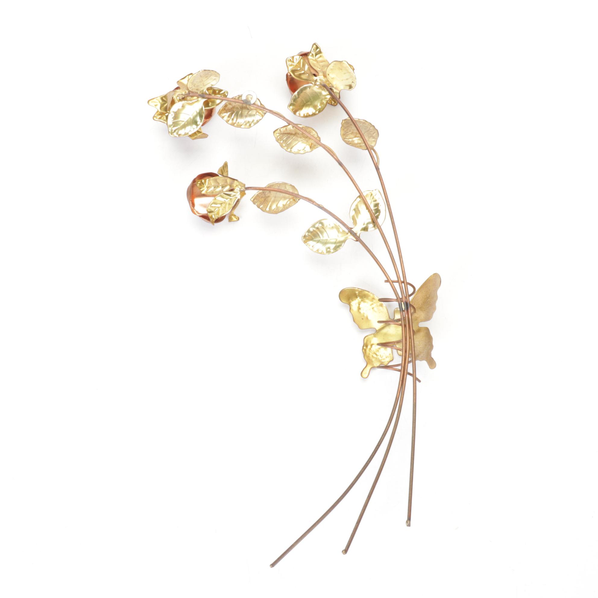 Copper & Gilt Painted Rose Wall Decor