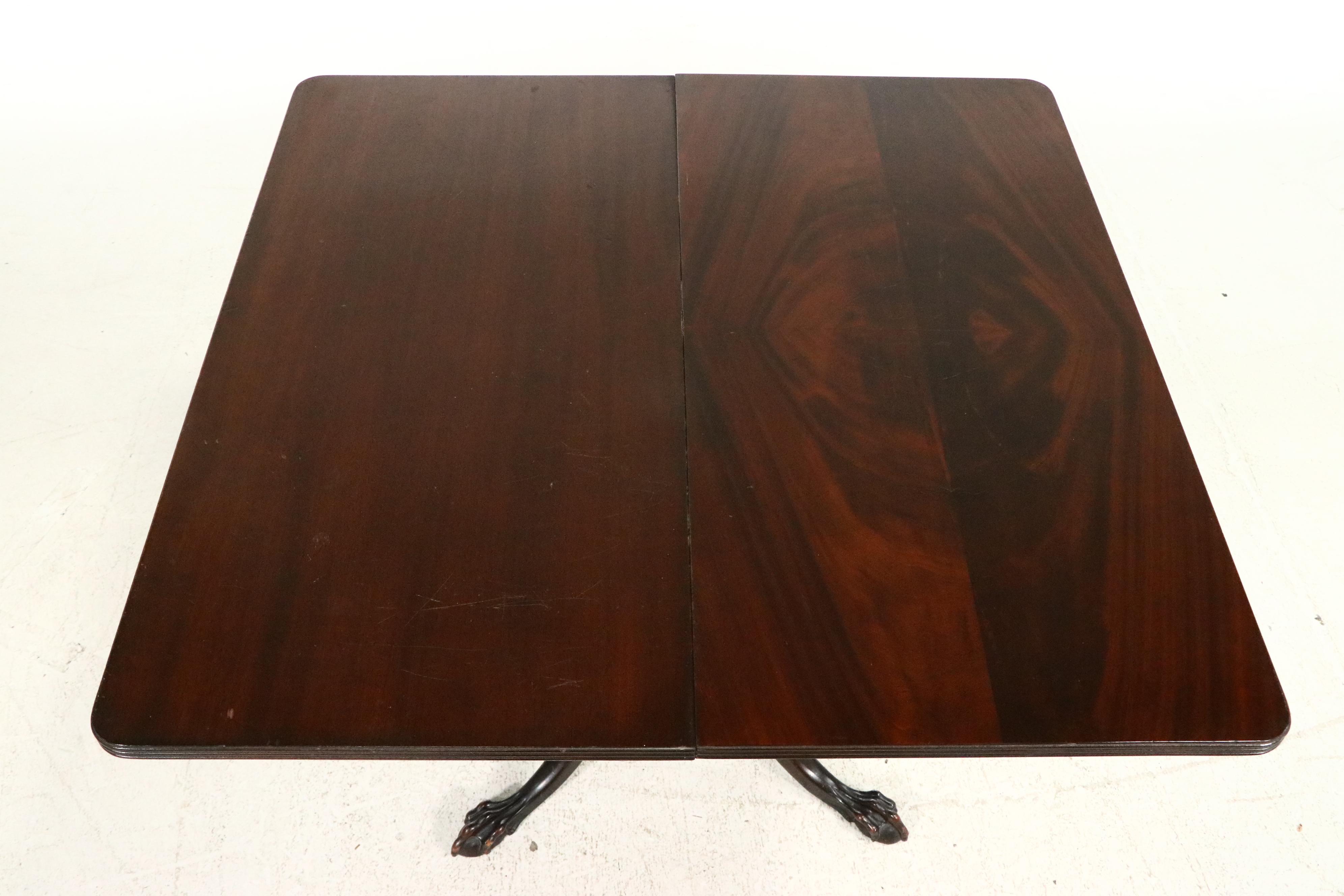 Sheraton Style Mahogany Flip-Top Card Table, 20th Century
