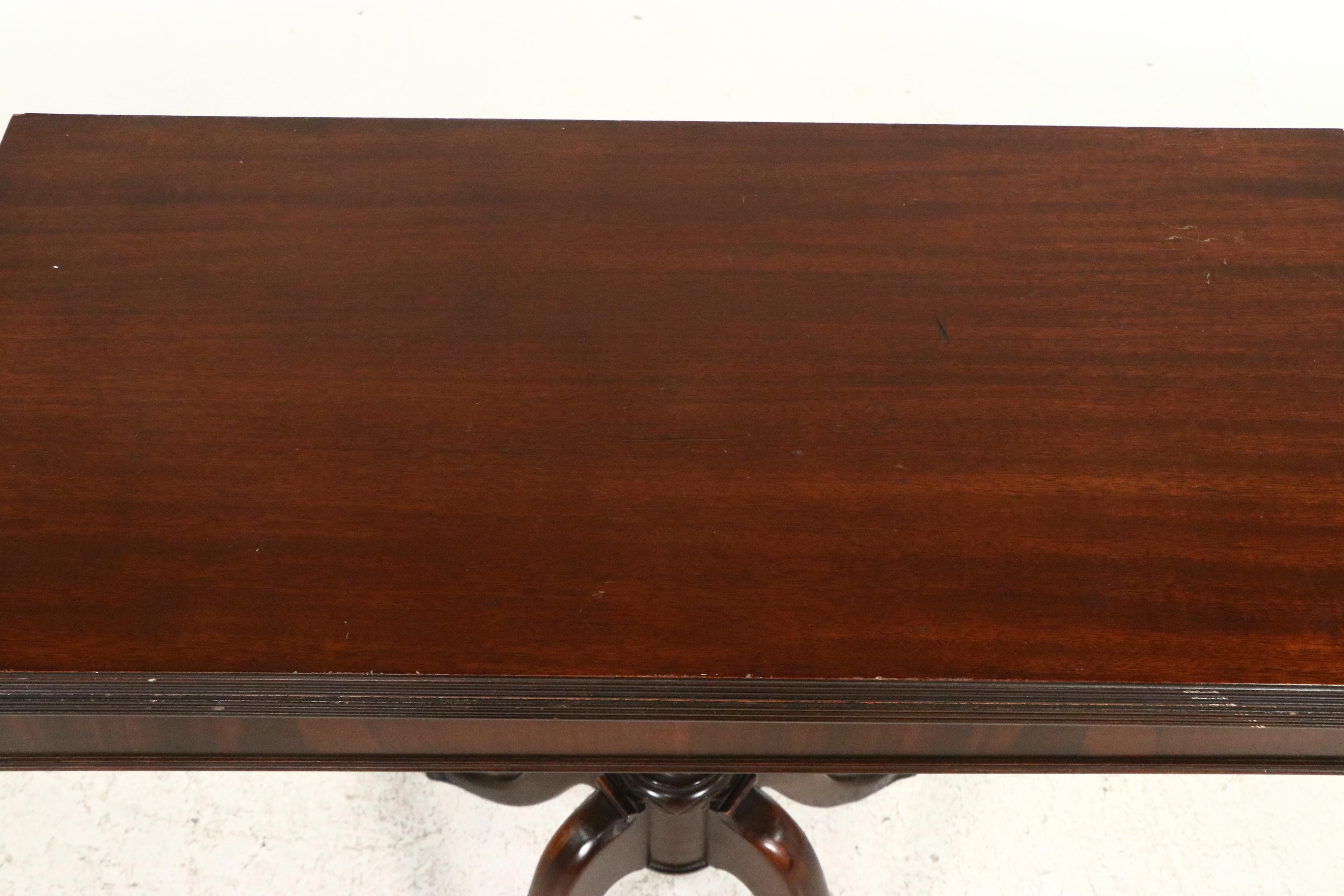 Sheraton Style Mahogany Flip-Top Card Table, 20th Century