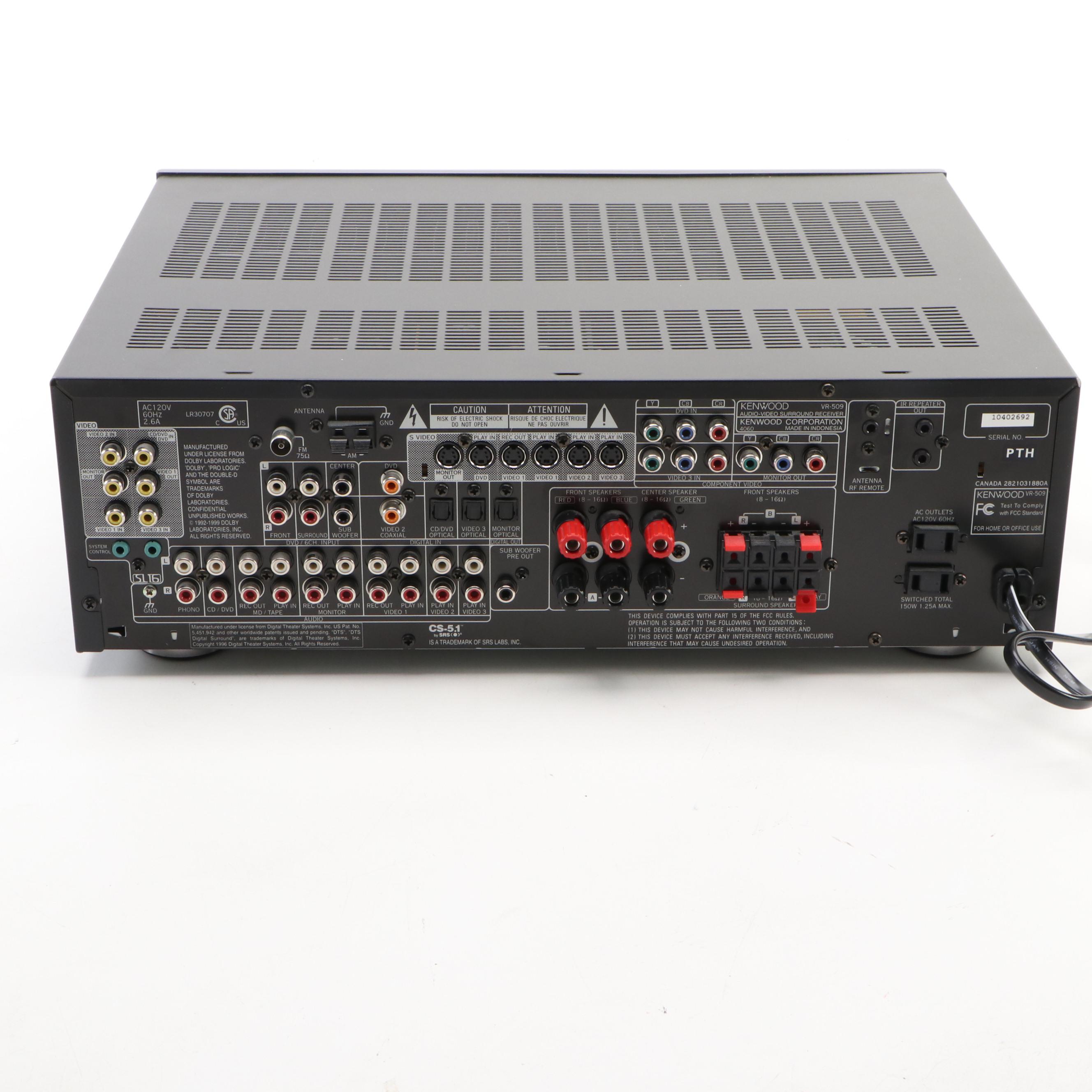 Kenwood VR-509 Audio-Video Surround Receiver