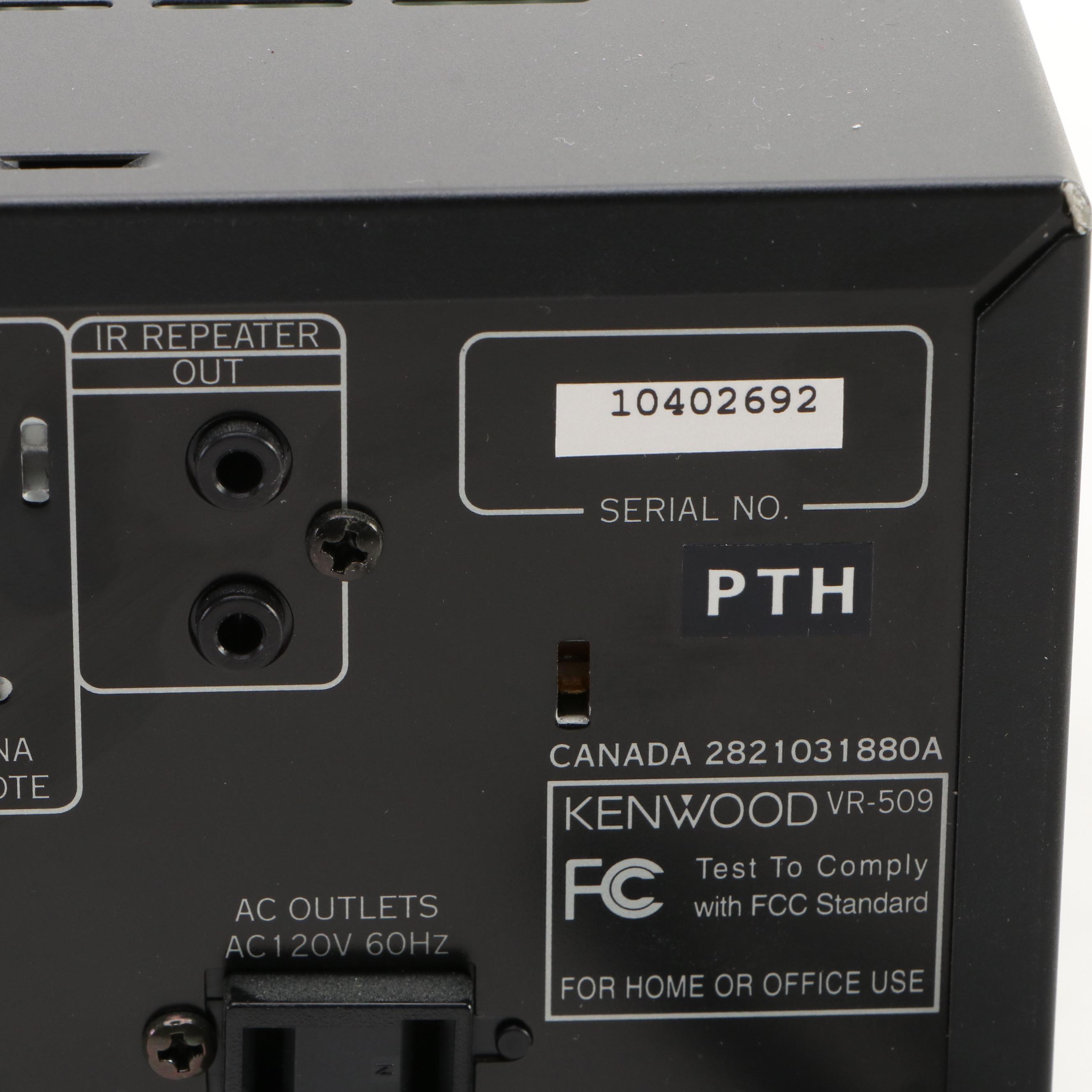 Kenwood VR-509 Audio-Video Surround Receiver