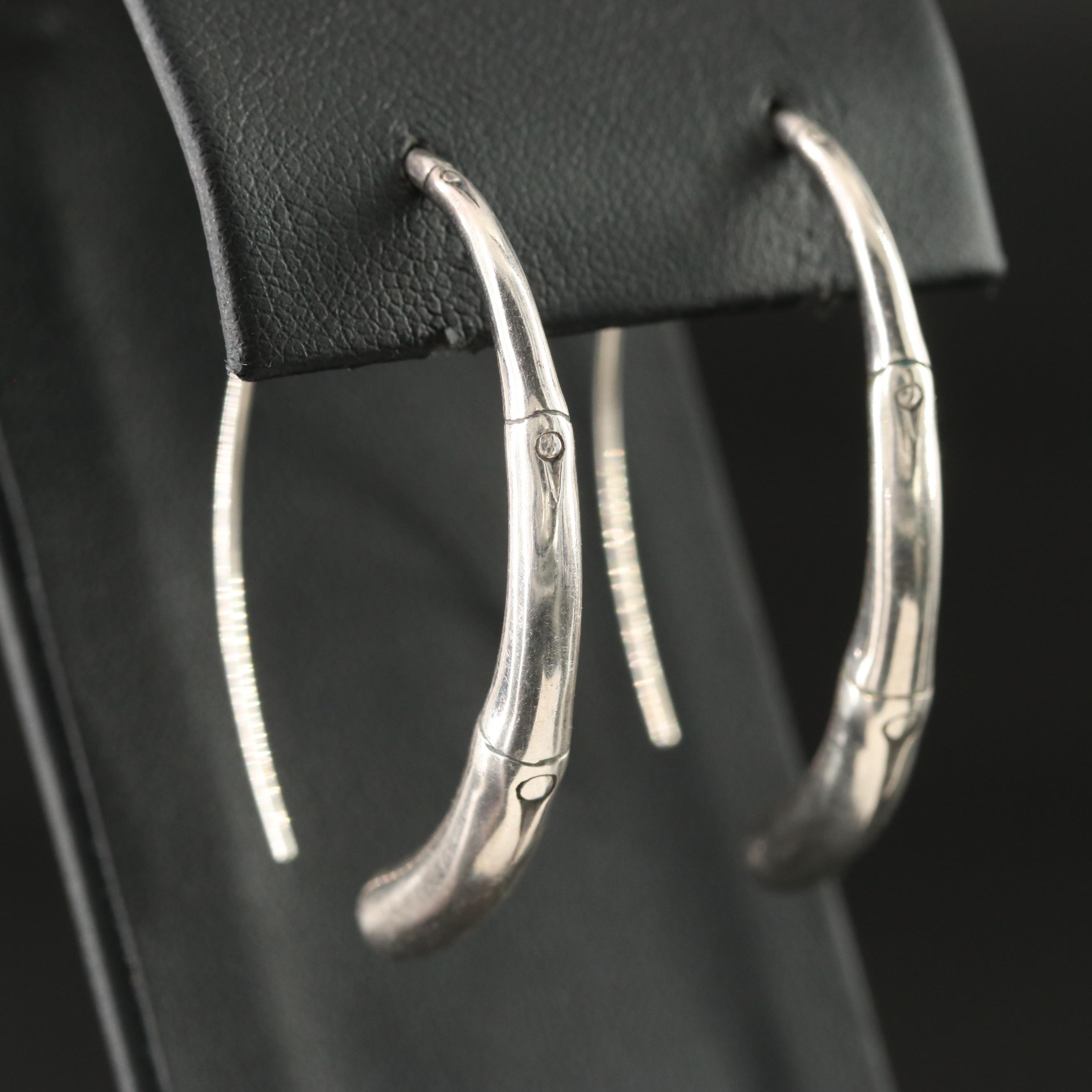 John Hardy Bamboo Sterling Oval Hoop Earrings