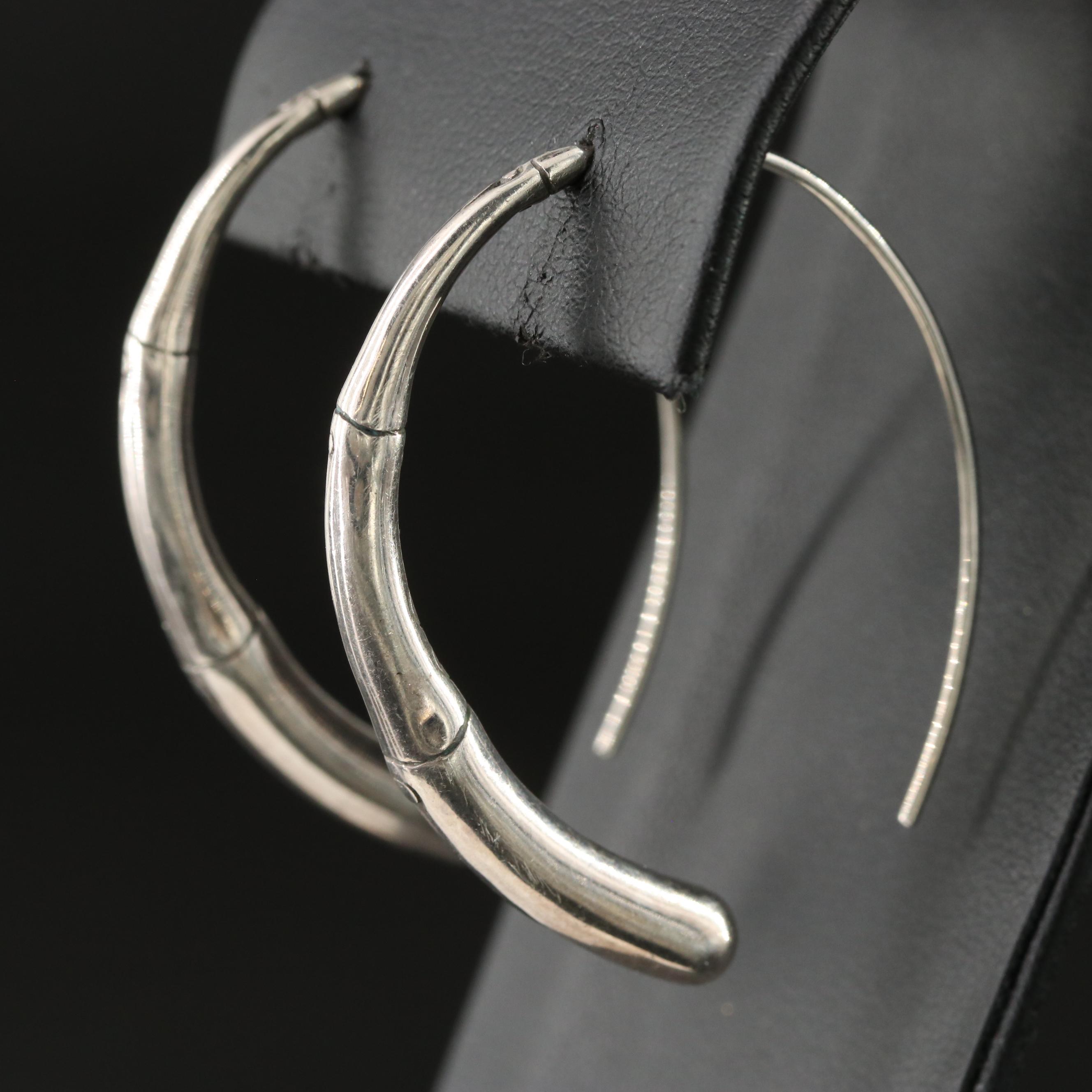 John Hardy Bamboo Sterling Oval Hoop Earrings