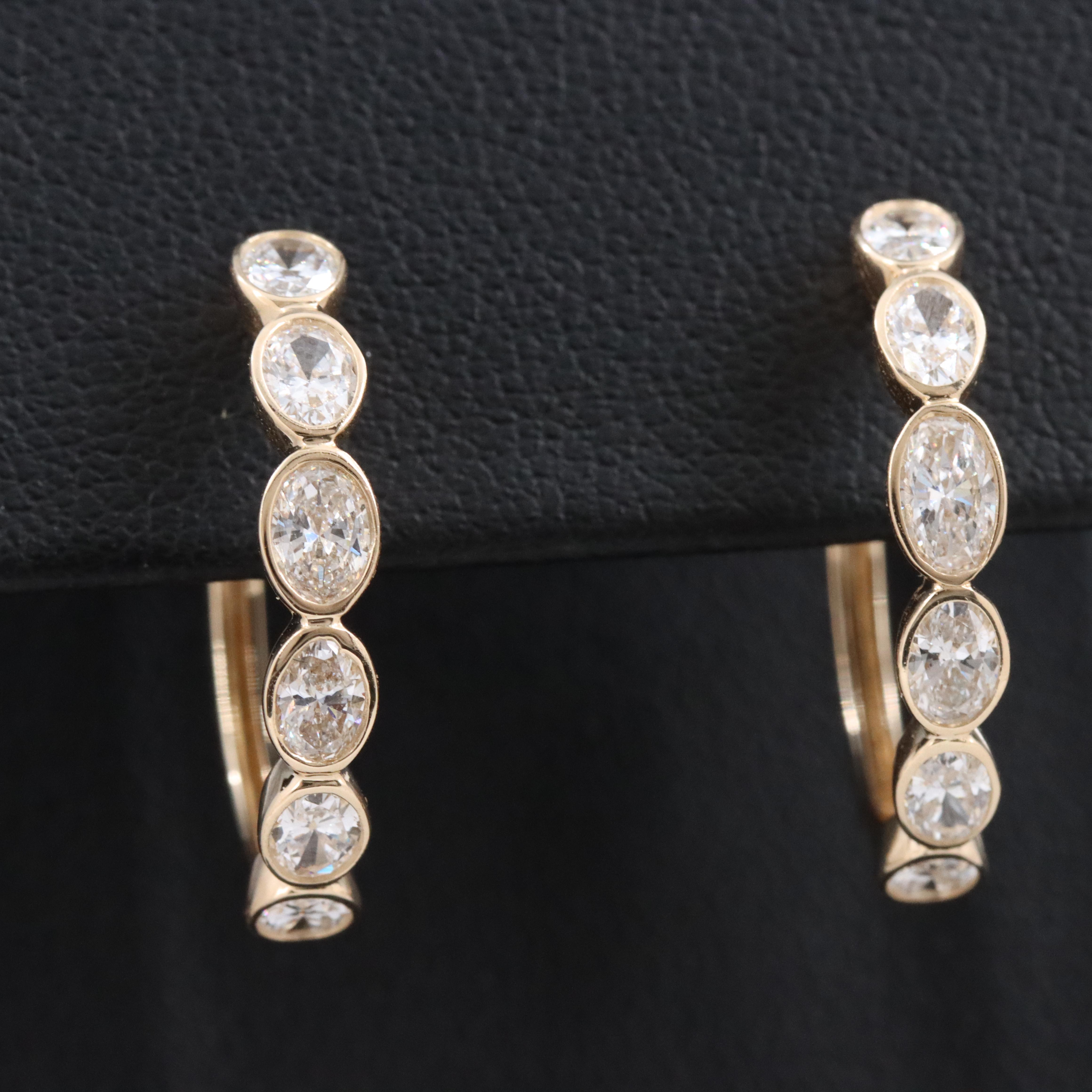 14K 1.50 CTW Lab Grown Diamond Hoop Earrings