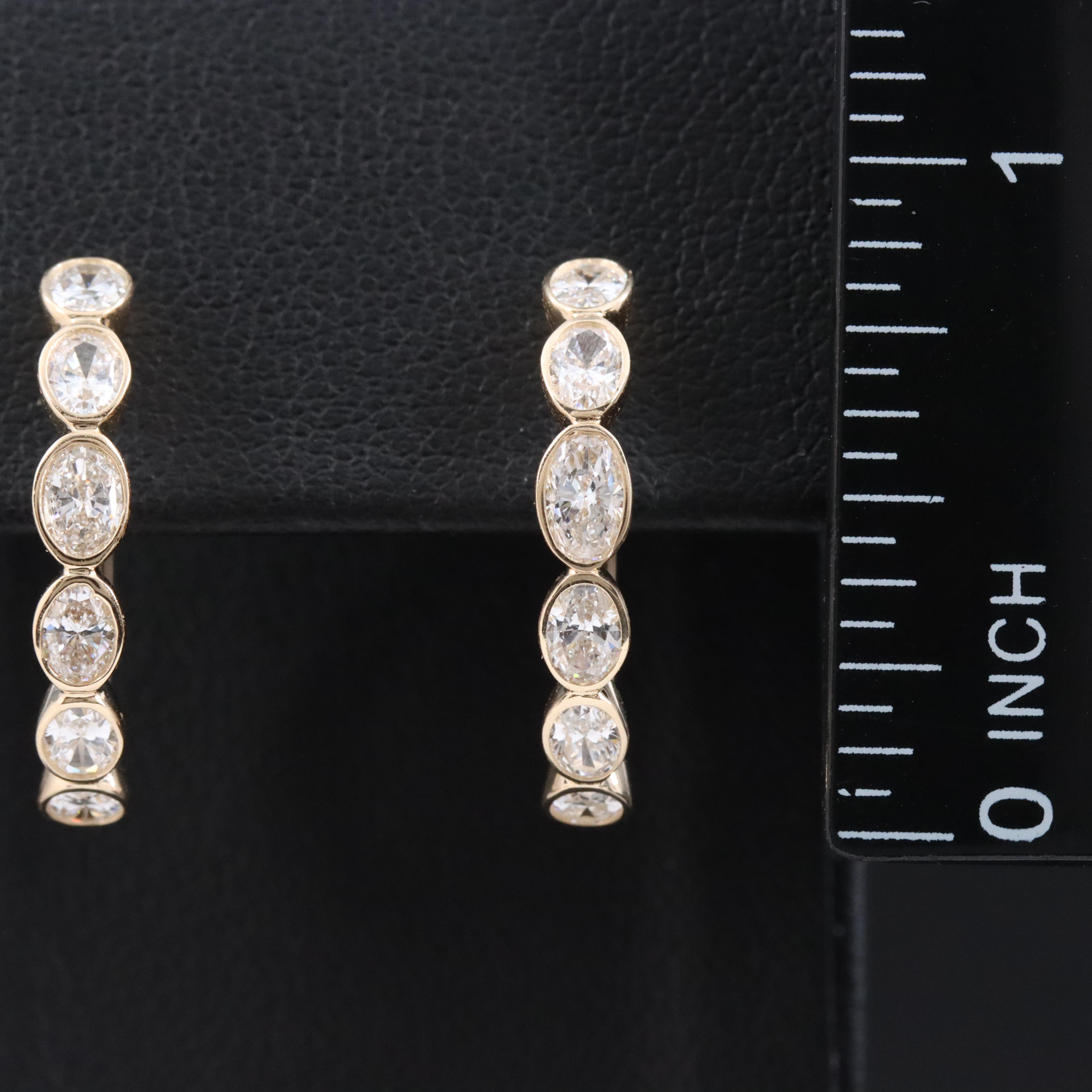 14K 1.50 CTW Lab Grown Diamond Hoop Earrings