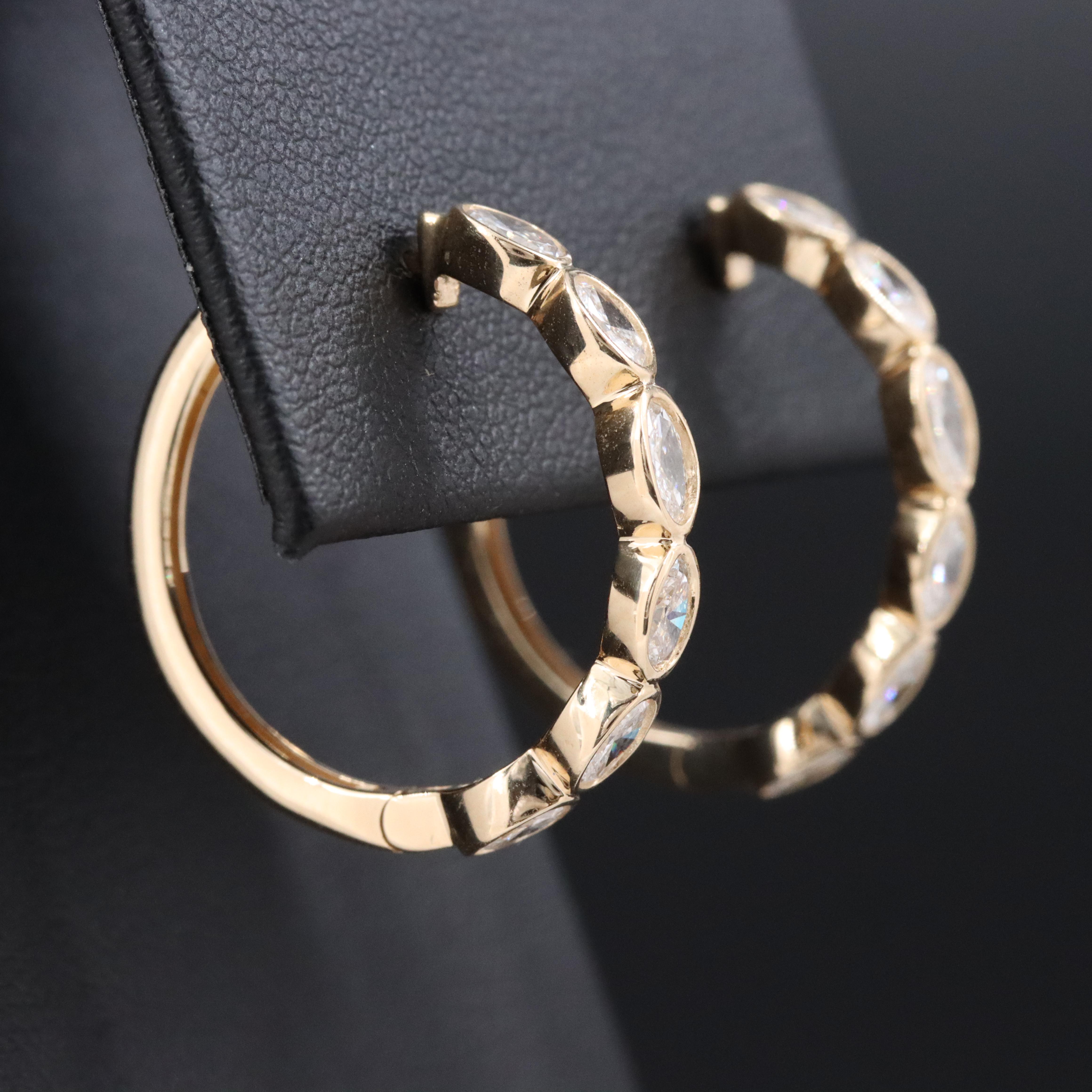 14K 1.50 CTW Lab Grown Diamond Hoop Earrings